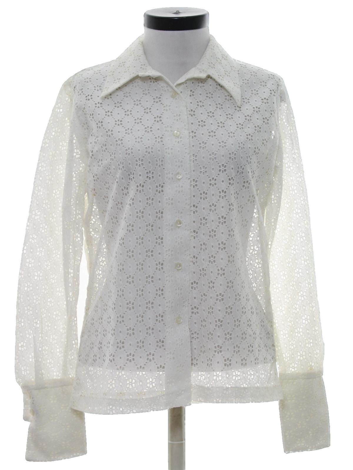 Retro 1970's Shirt (Teddi) : 70s -Teddi- Womens white polyester button ...