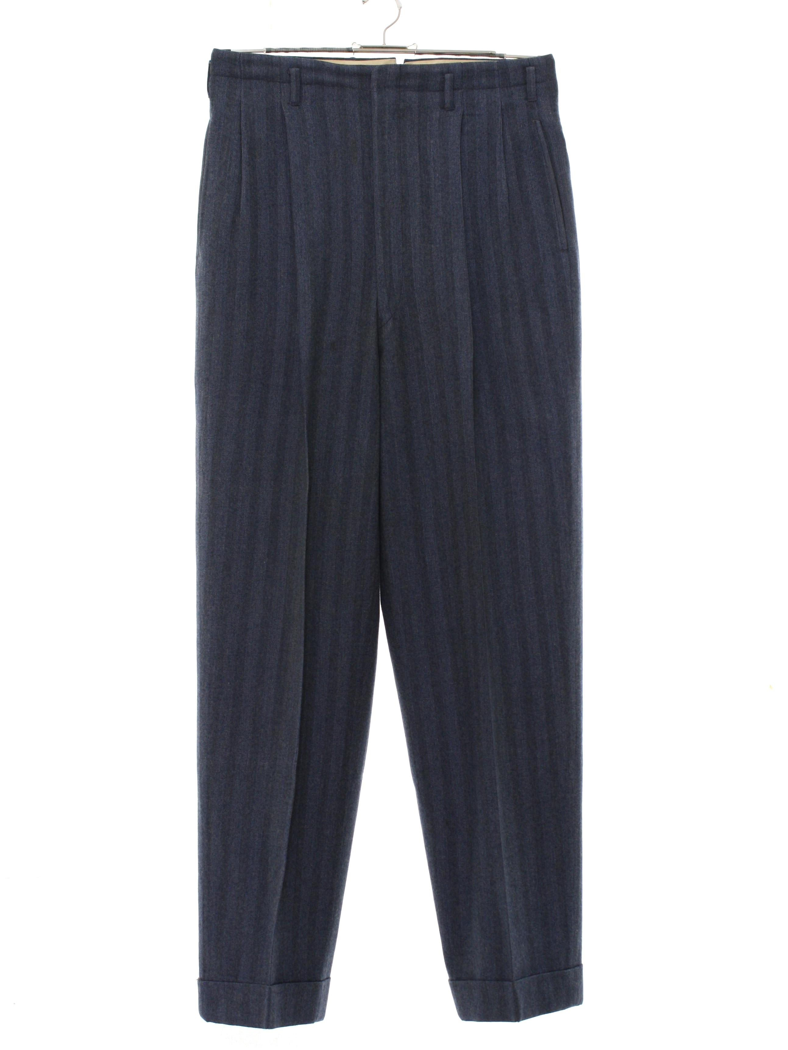 No Label 1940s Vintage Pants: Late 40s -No Label- Mens gray heather ...