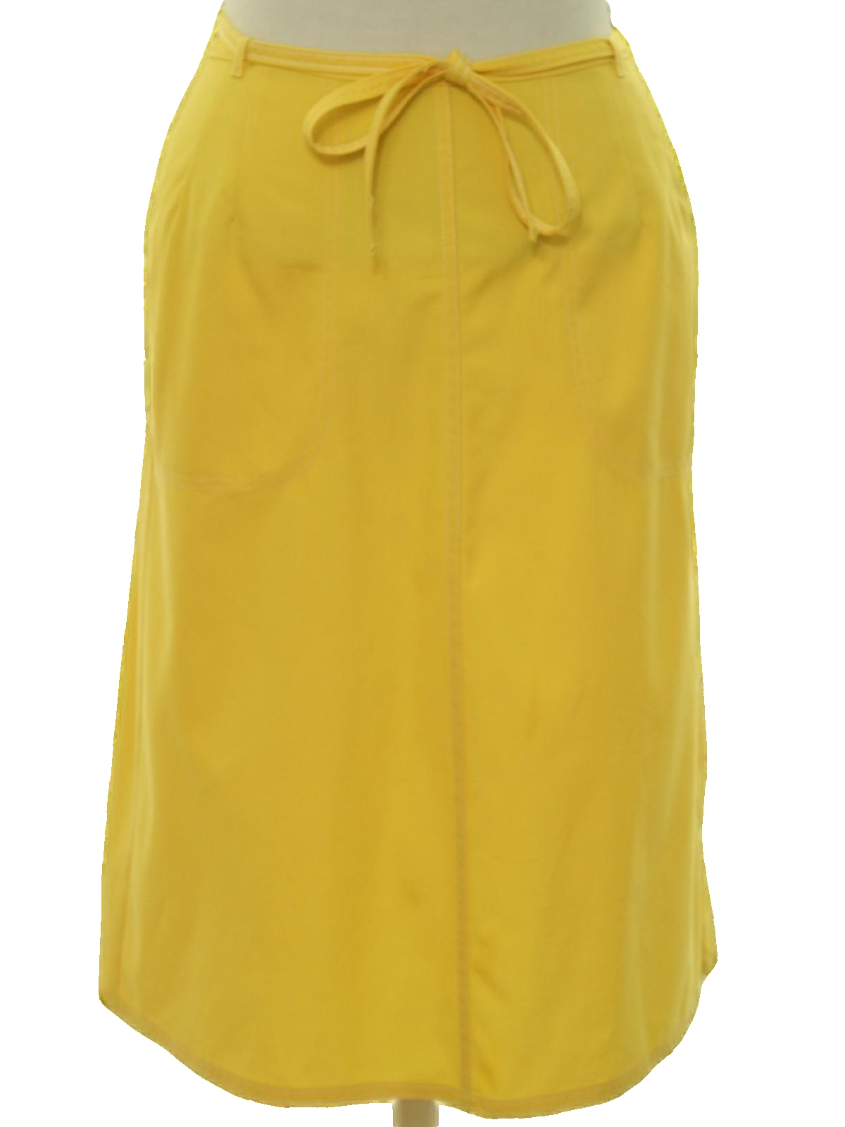 70s Skirt (Koret): 70s -Koret- Womens sunny yellow background polyester ...