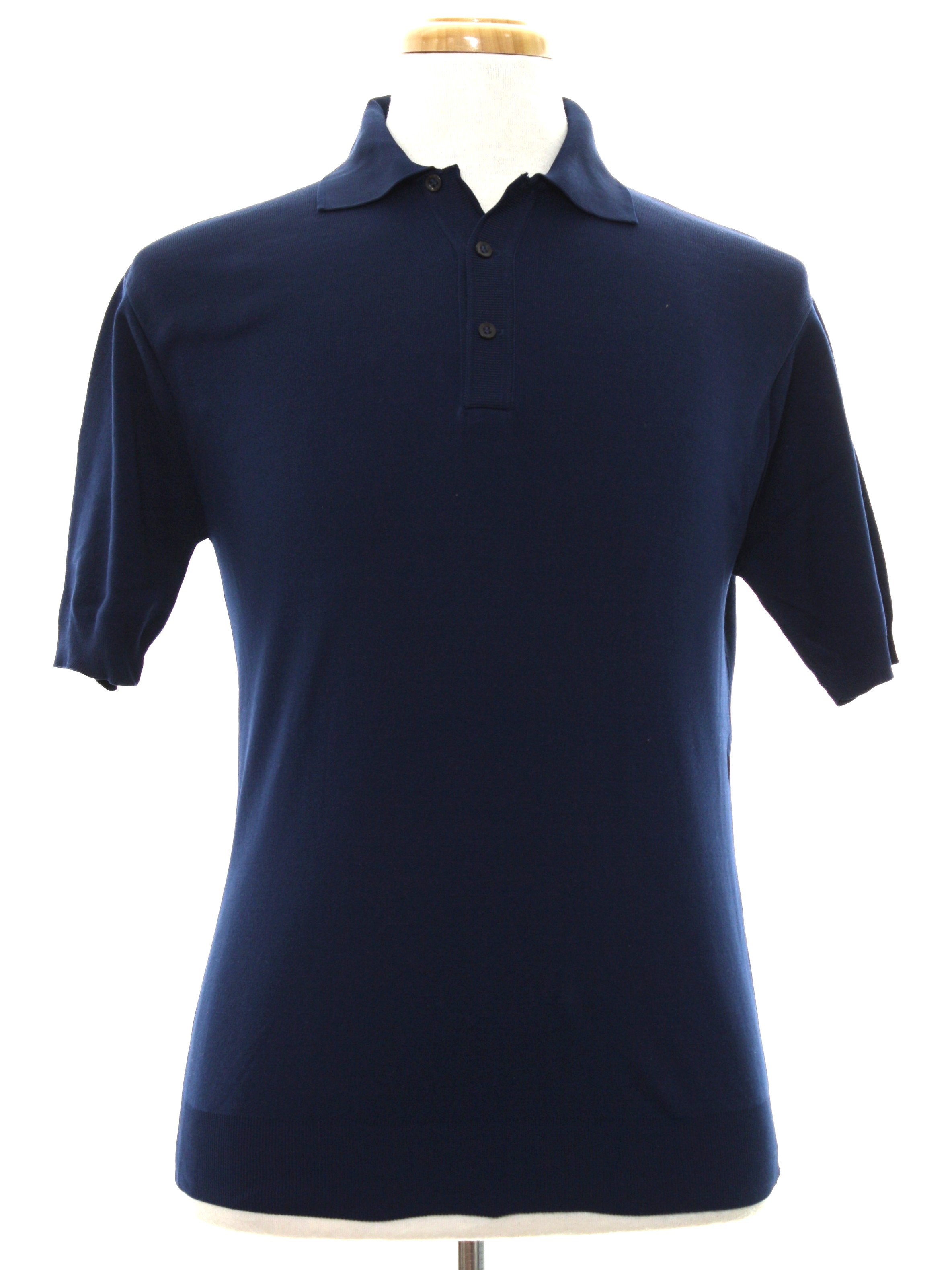 1960's Retro Shirt: 60s -Sears Ban Lon- Mens midnight blue background ...