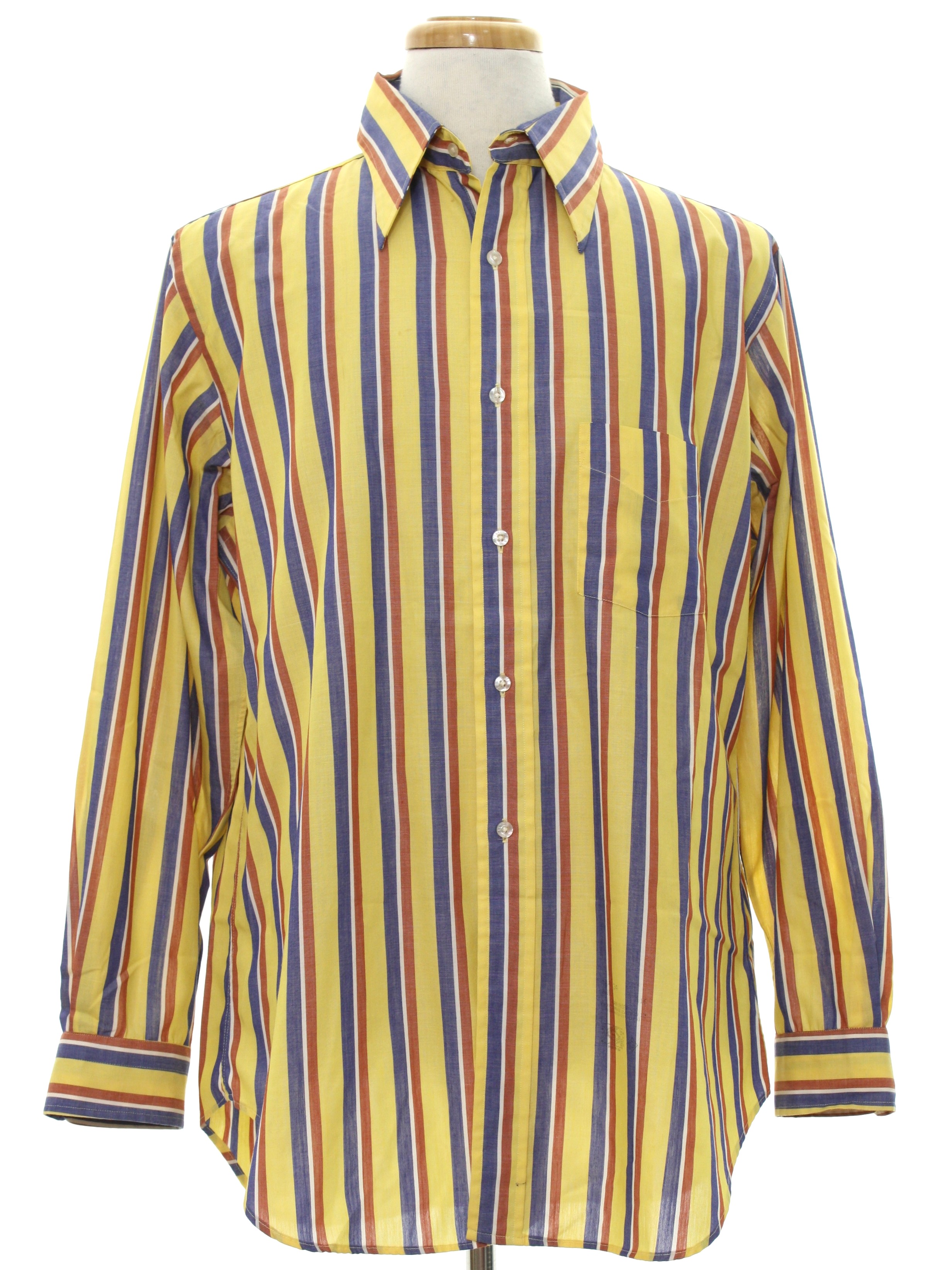 Retro 70s Shirt (Gant) : 70s -Gant- Mens gold multi-color, blended ...