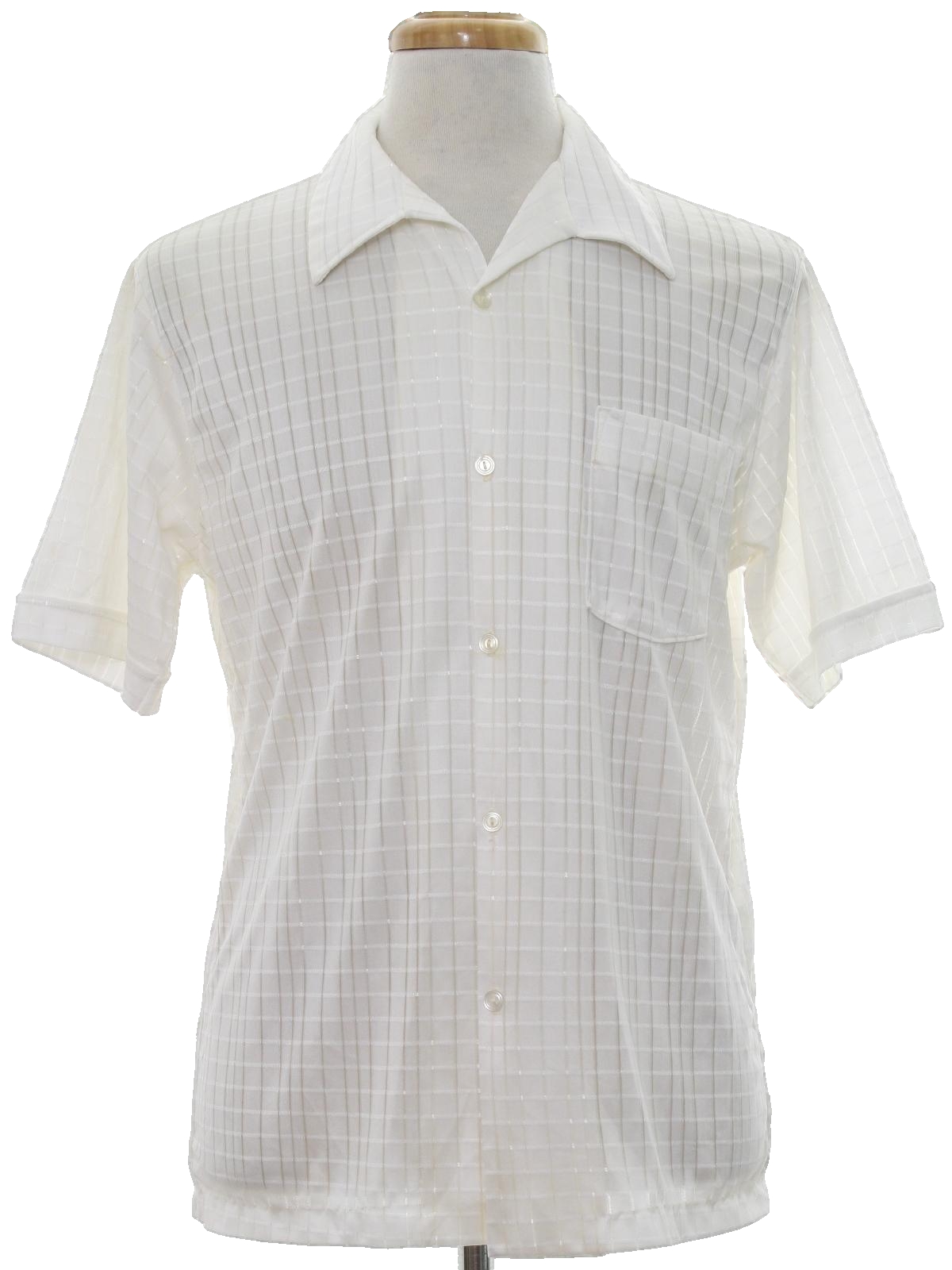 1970's Disco Shirt (JCPenney): 70s -JCPenney- Mens white, blended ...