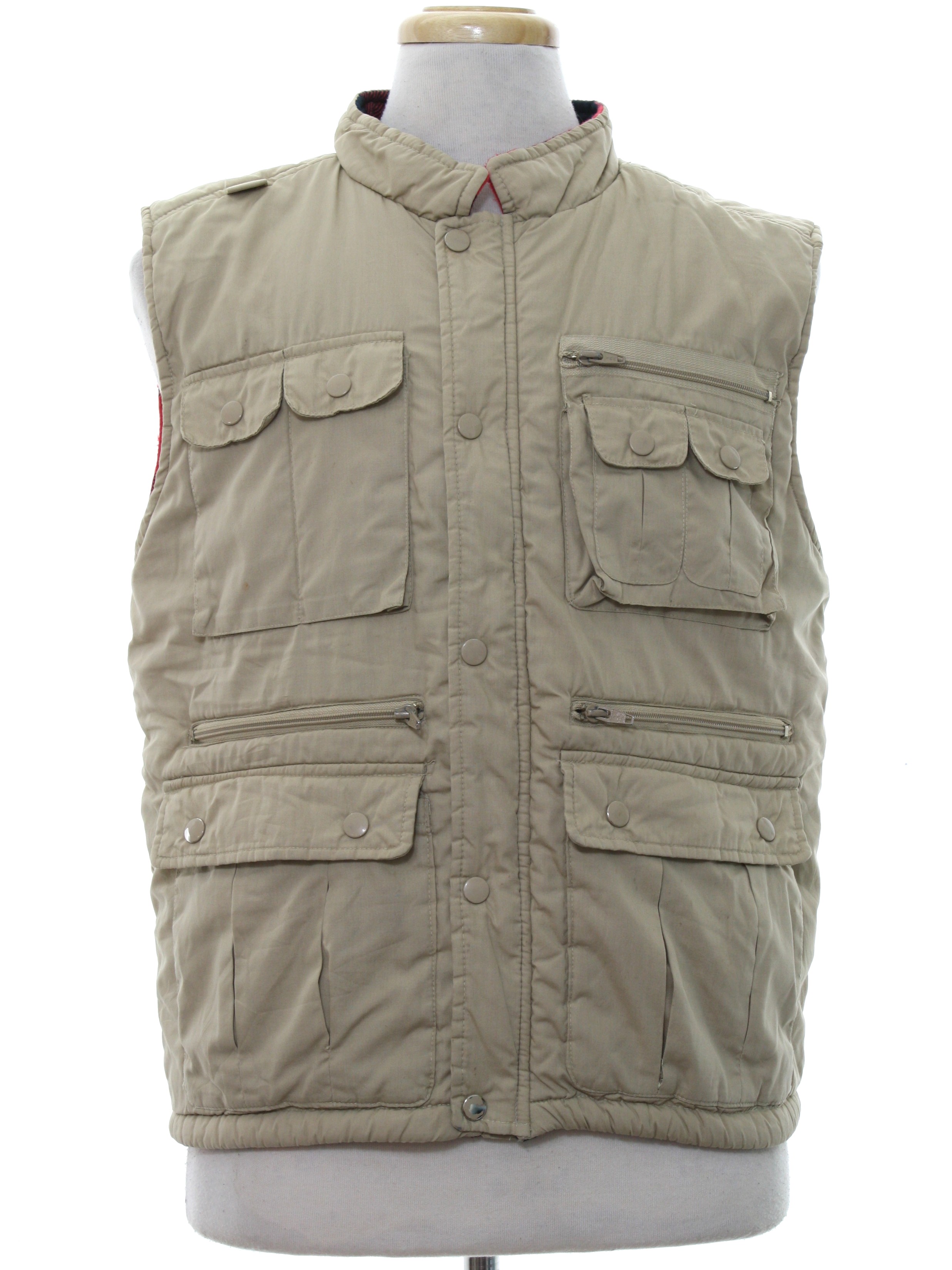 1980s Lumber Jacket Vest: 80s -Lumber Jacket- Mens tan background ...