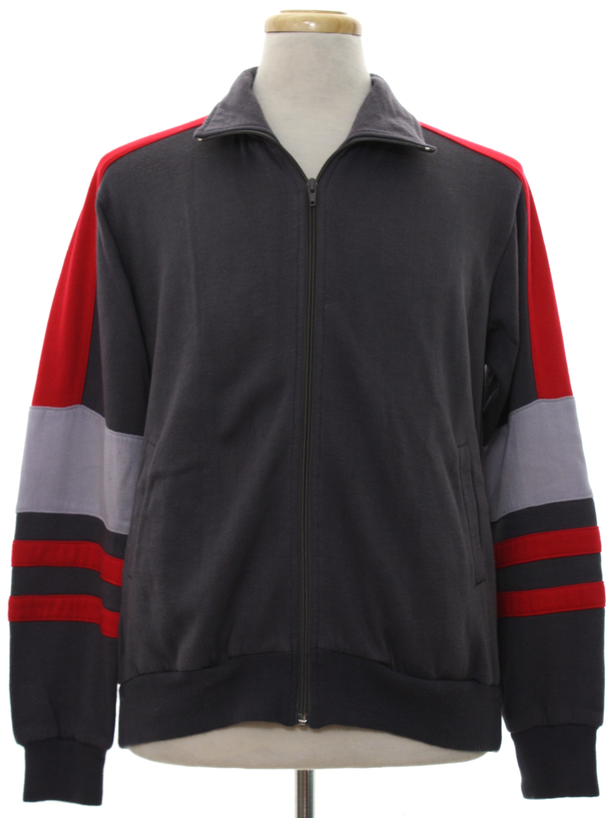 Vintage 1980's Jacket: 80s -Sportswear- Mens dark grey background ...