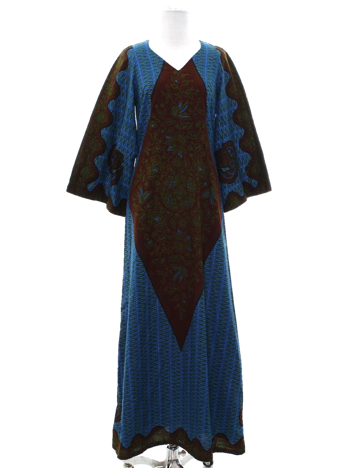 Vintage Home Sewn 60's Hippie Dress: 60s -Home Sewn- Girls marine blue ...