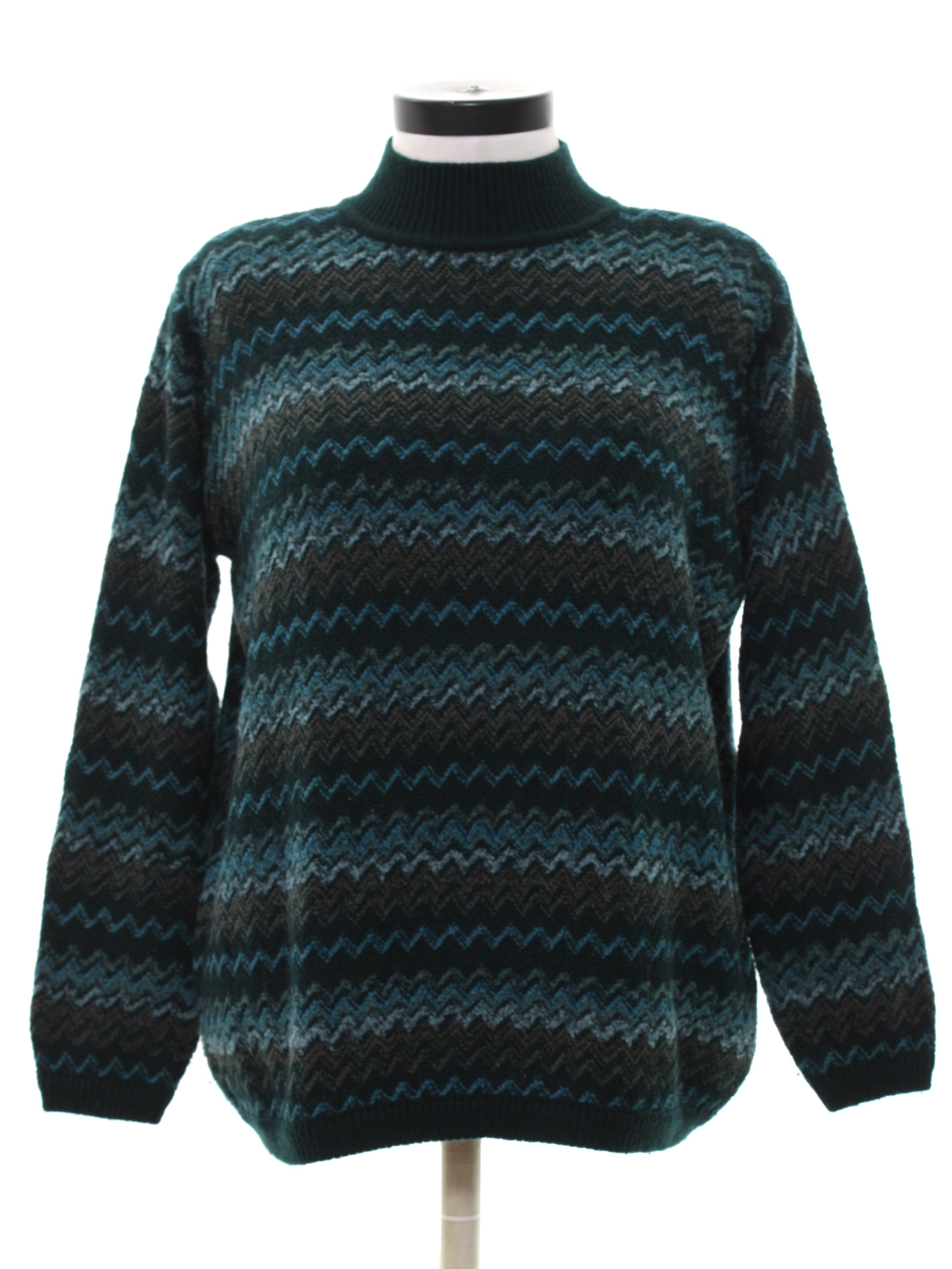 80's Vintage Sweater: Late 80s -Karen Scott- Womens deep forest green ...