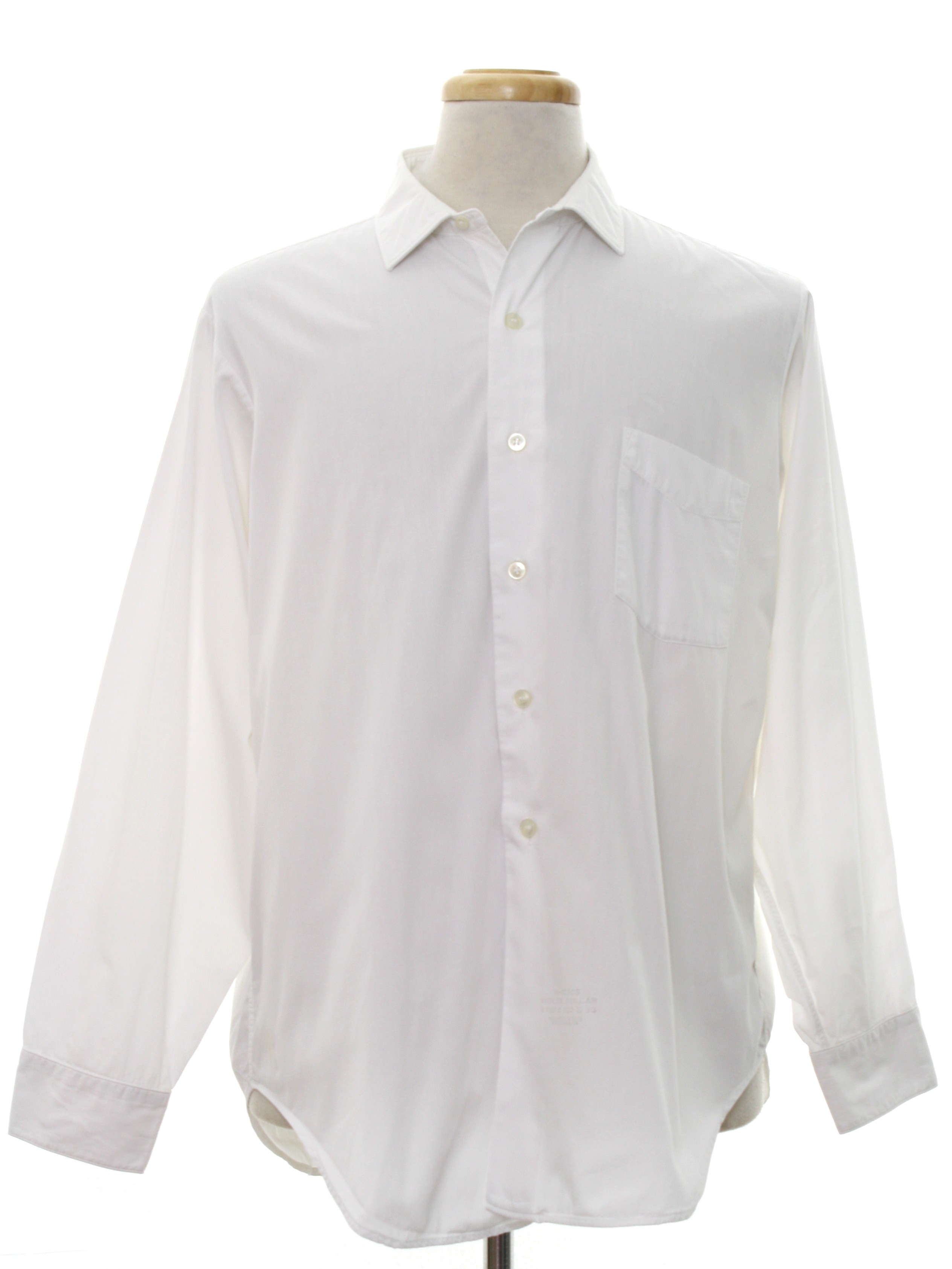 Retro 50's Shirt: Late 50s -Pilgrim Sanforized- Mens white cotton ...
