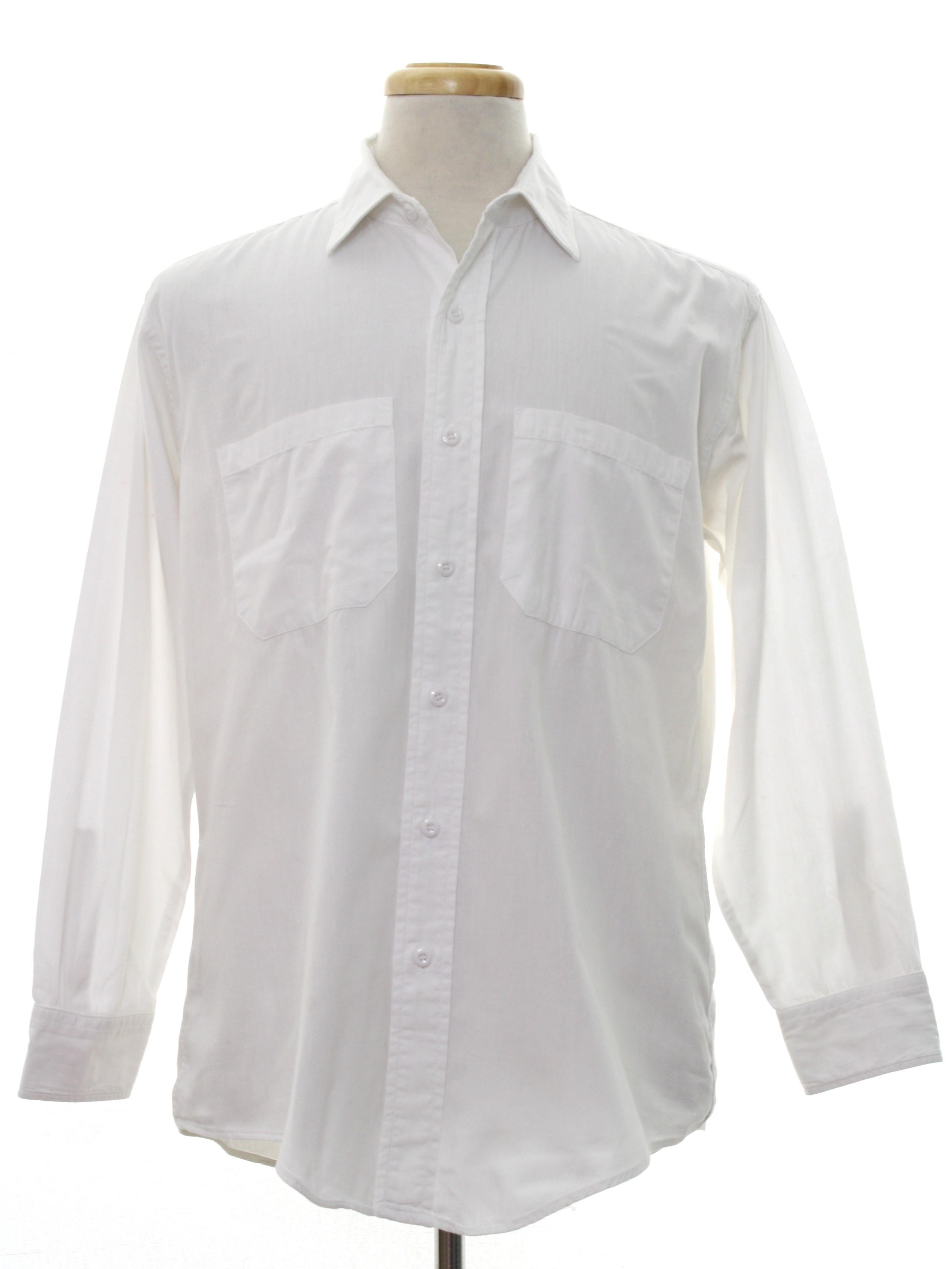 1950's Retro Shirt: Late 50s -Elbeco Sanforized- Mens white cotton ...