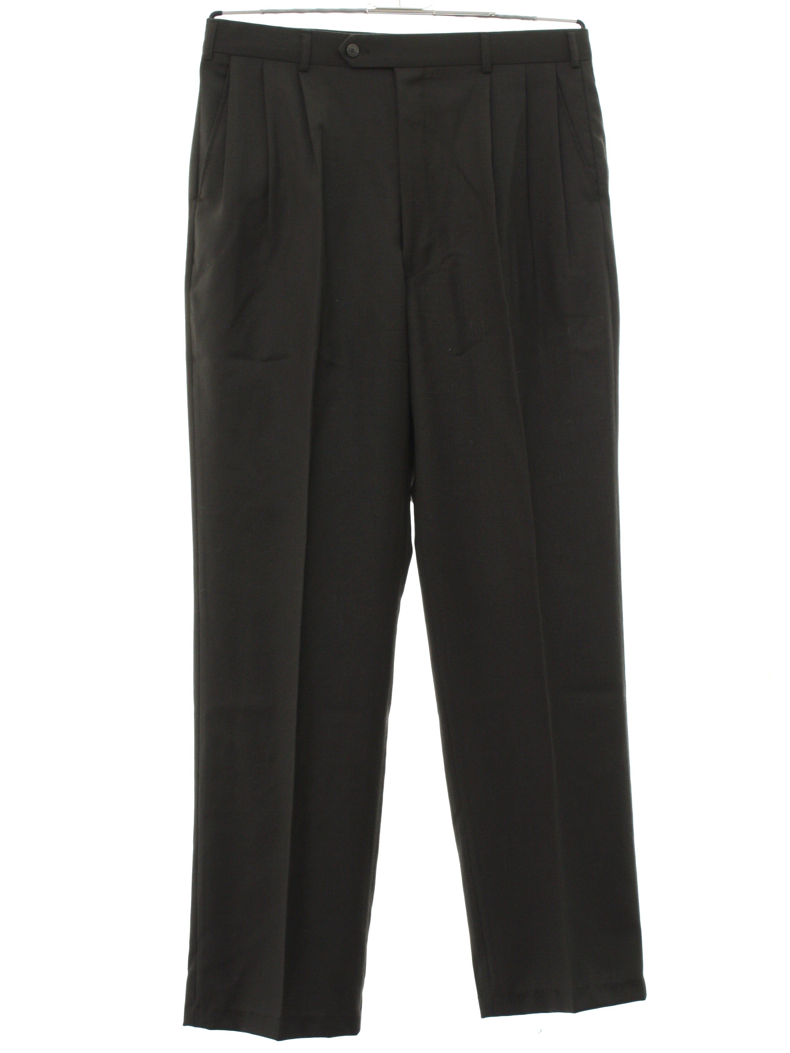 80s Pants (Cellini): 80s -Cellini- Mens dark brown acrylic twill ...
