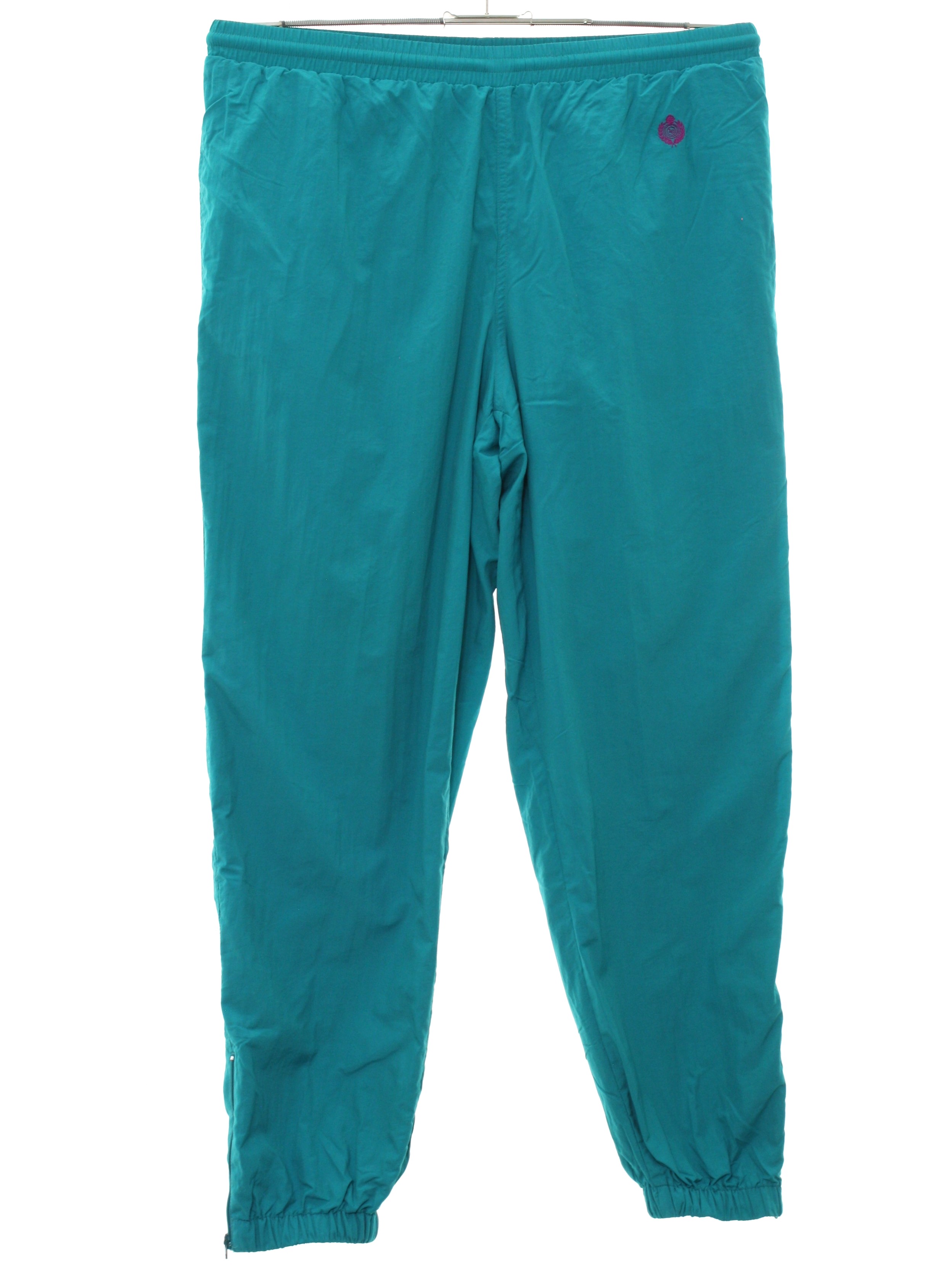 Nineties Vintage Pants: 90s -Liz Sport- Womens teal green solid colored ...