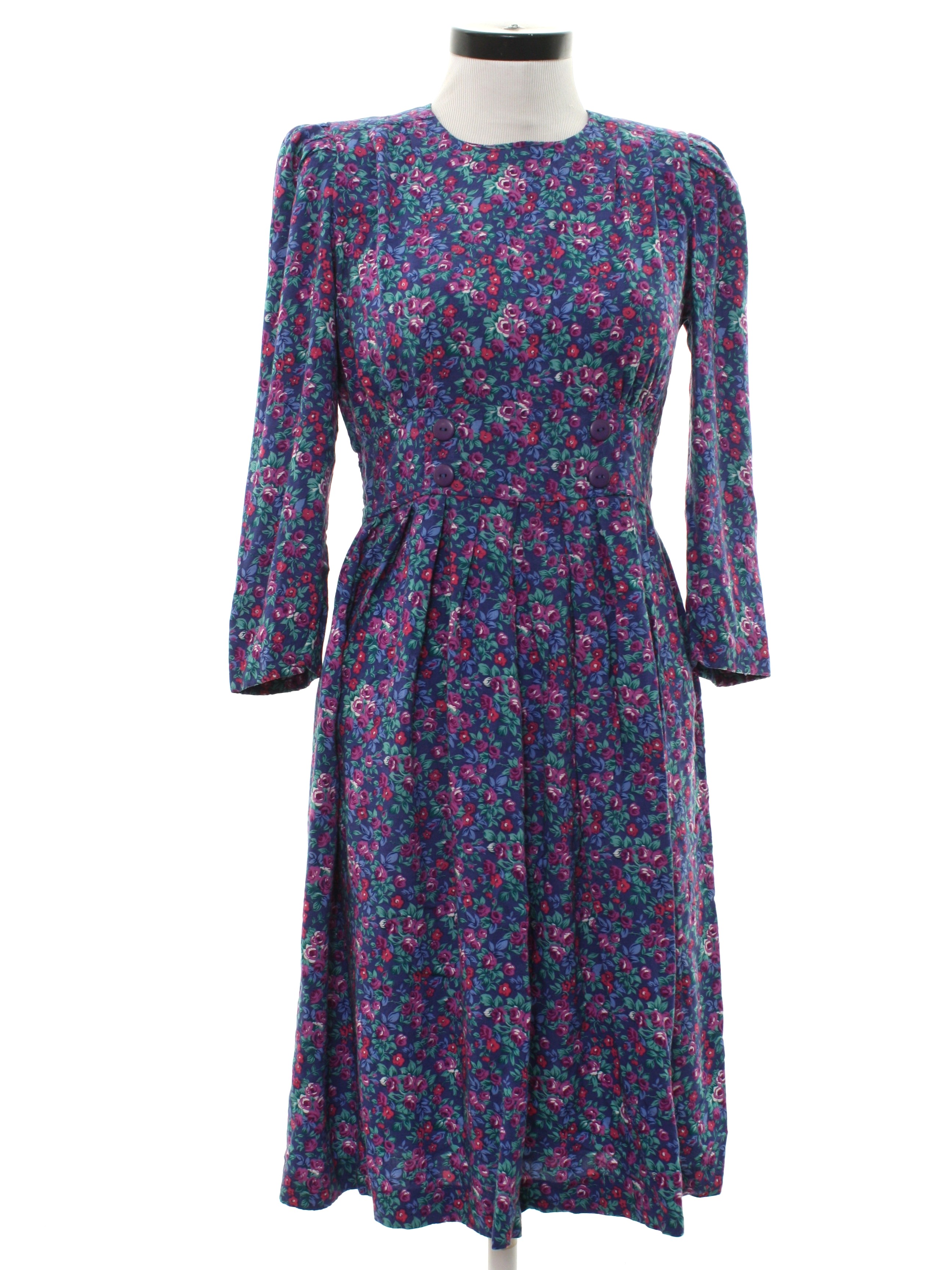 Karin Stevens 80's Vintage Dress: 80s -Karin Stevens- Womens dark blue ...