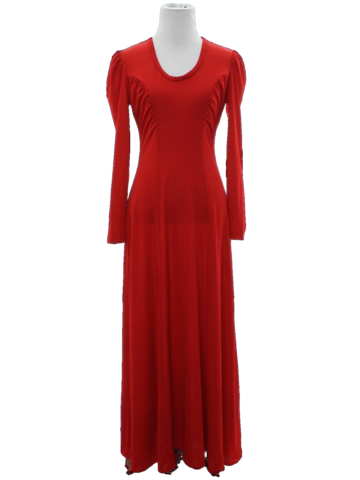 Eighties Care Label Dress: 80s -Care Label- Petite Womens red nylon ...