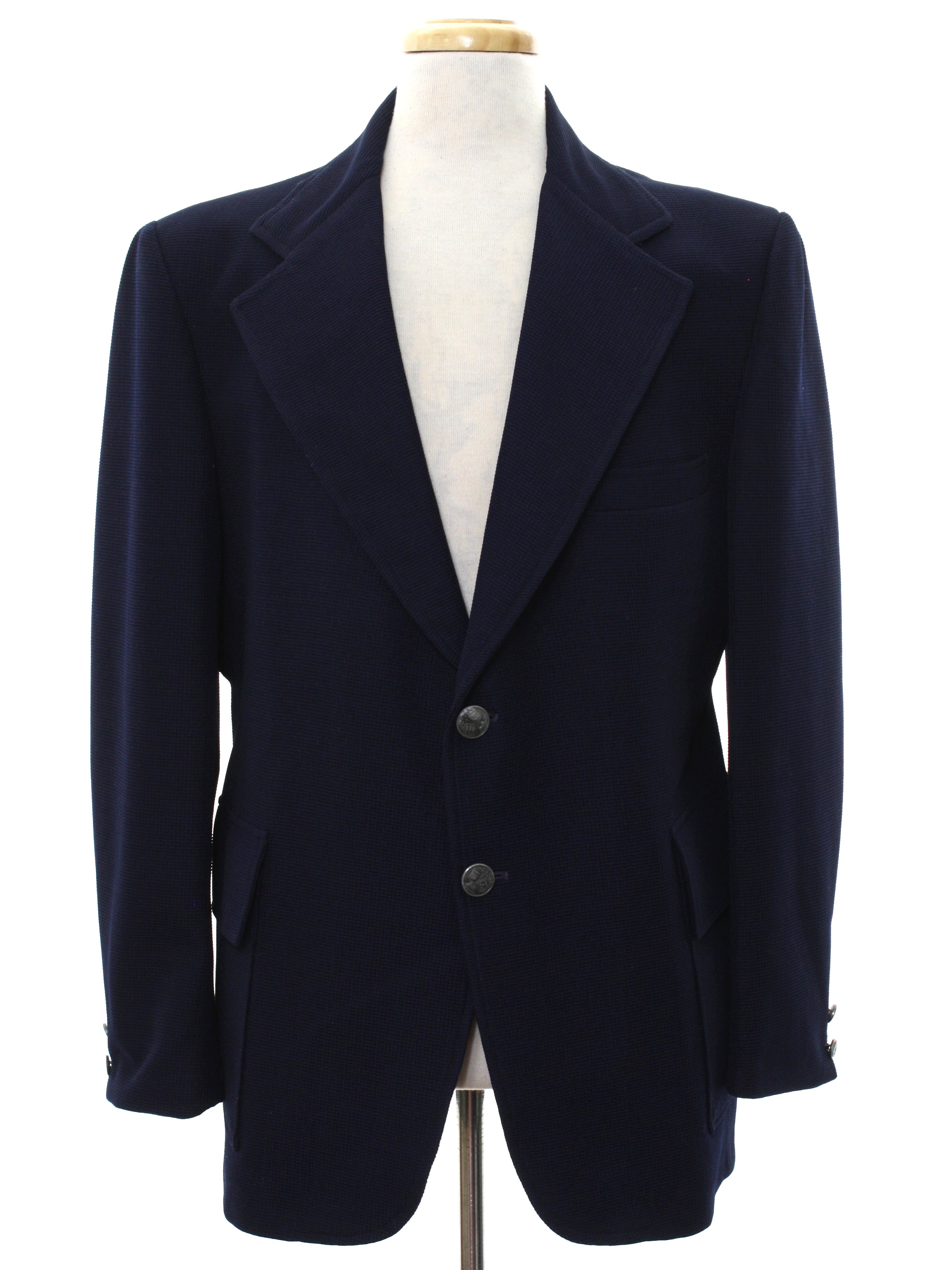 Retro Seventies Jacket: 70s -Custom Tailored- Mens dark navy blue ...
