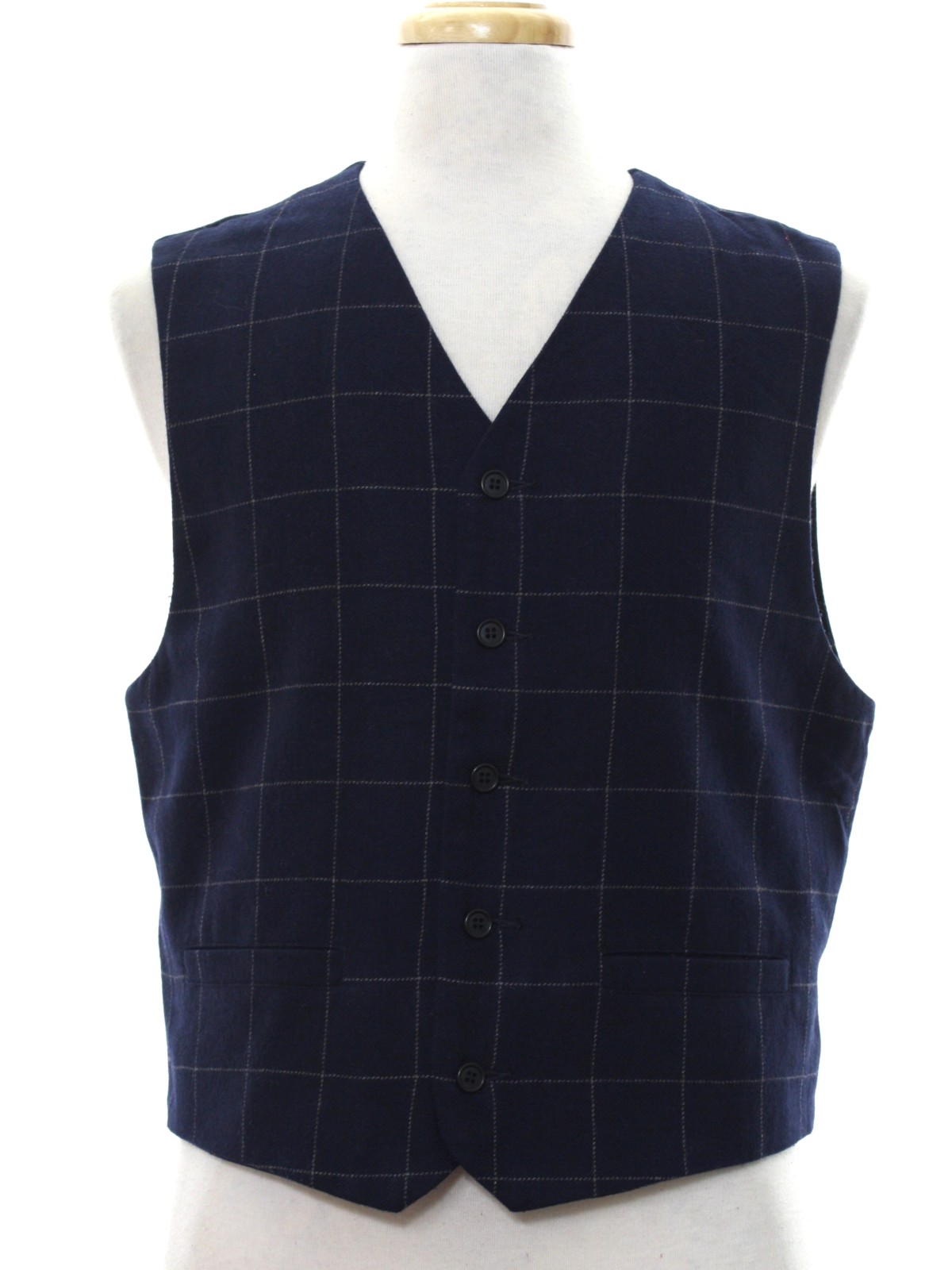 1980's Vintage Gap Vest: Late 80s or Early 90s -Gap- Mens midnight blue ...