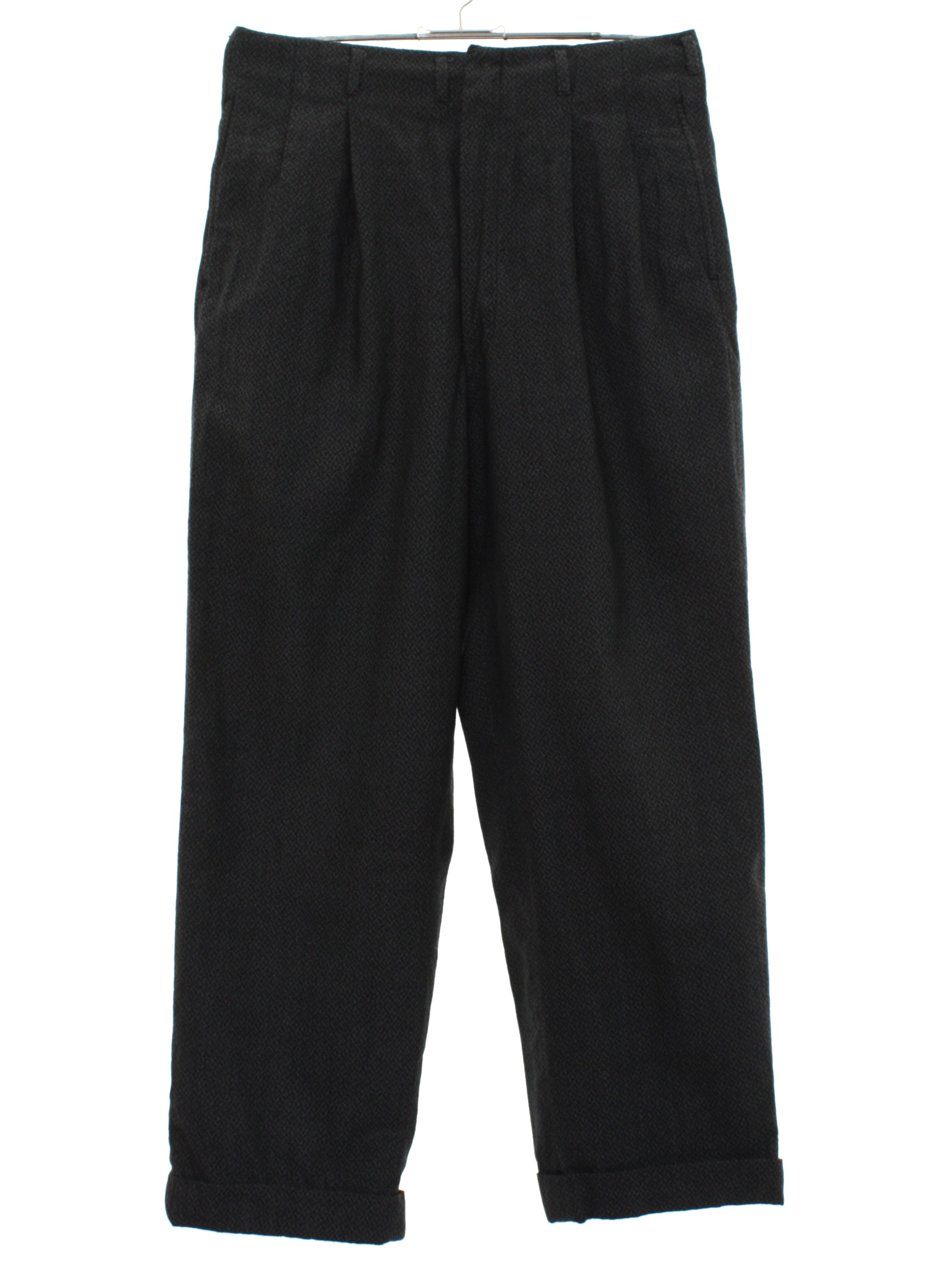 1950's Retro Pants: 50s -Missing Label- Mens black and charcoal grey ...