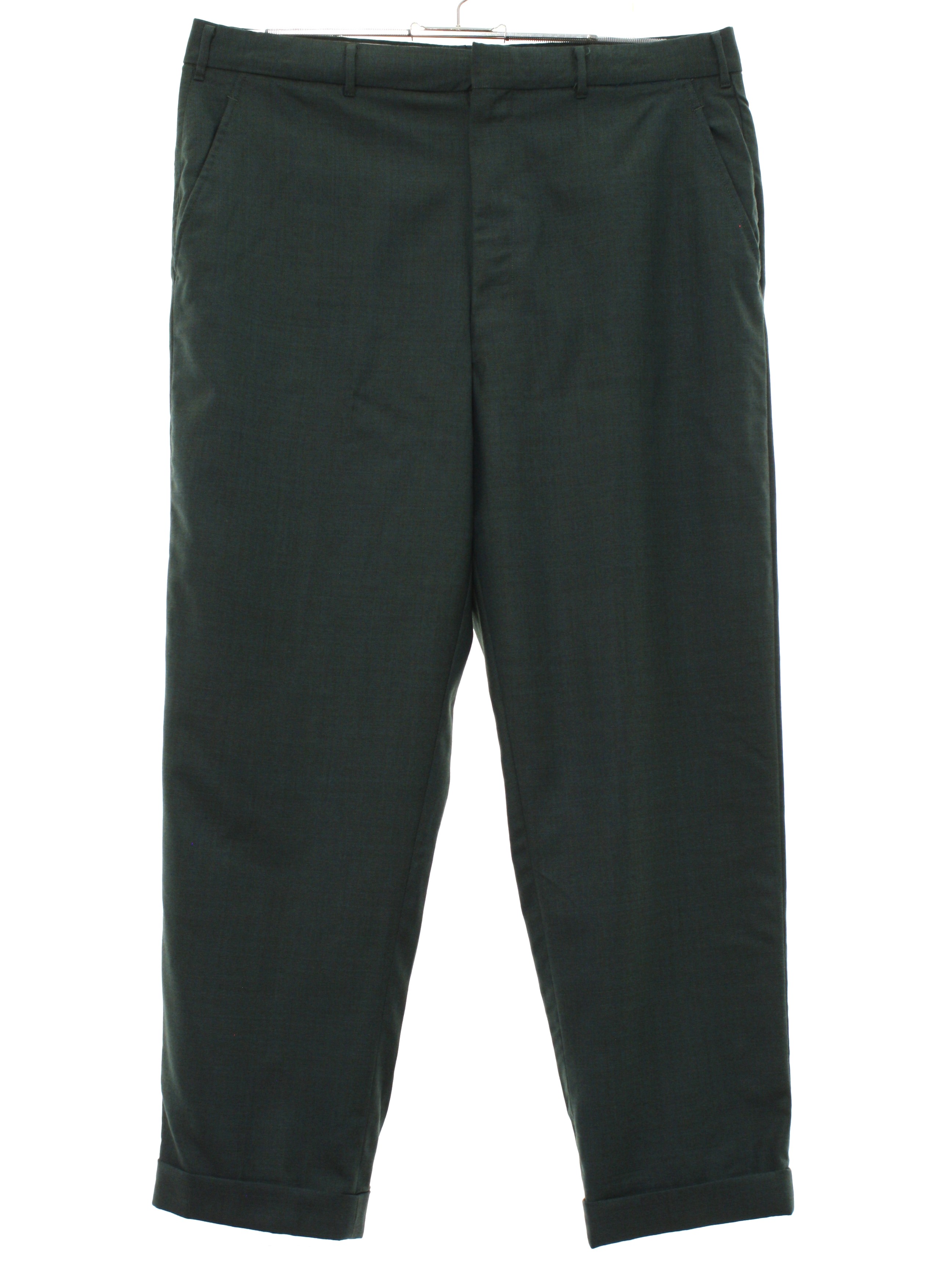 Vintage 1960's Pants: 60s -Missing Label- Mens khaki green, sage green ...