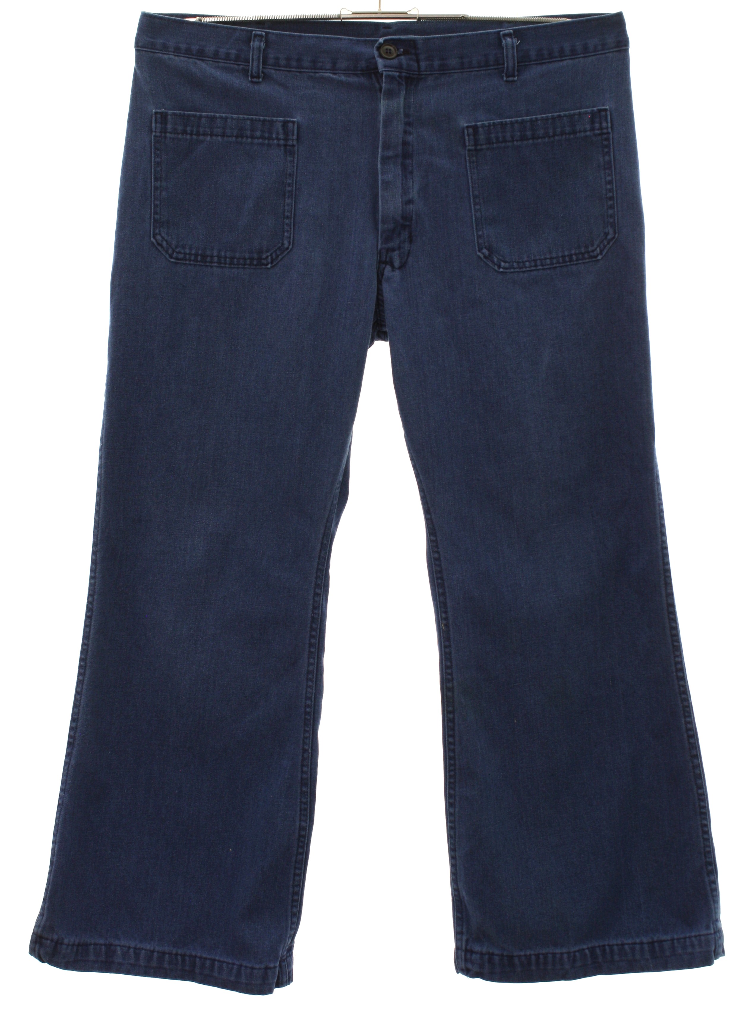 1970's Retro Bellbottom Pants: 70s -Navdungaree- Mens blue cotton ...