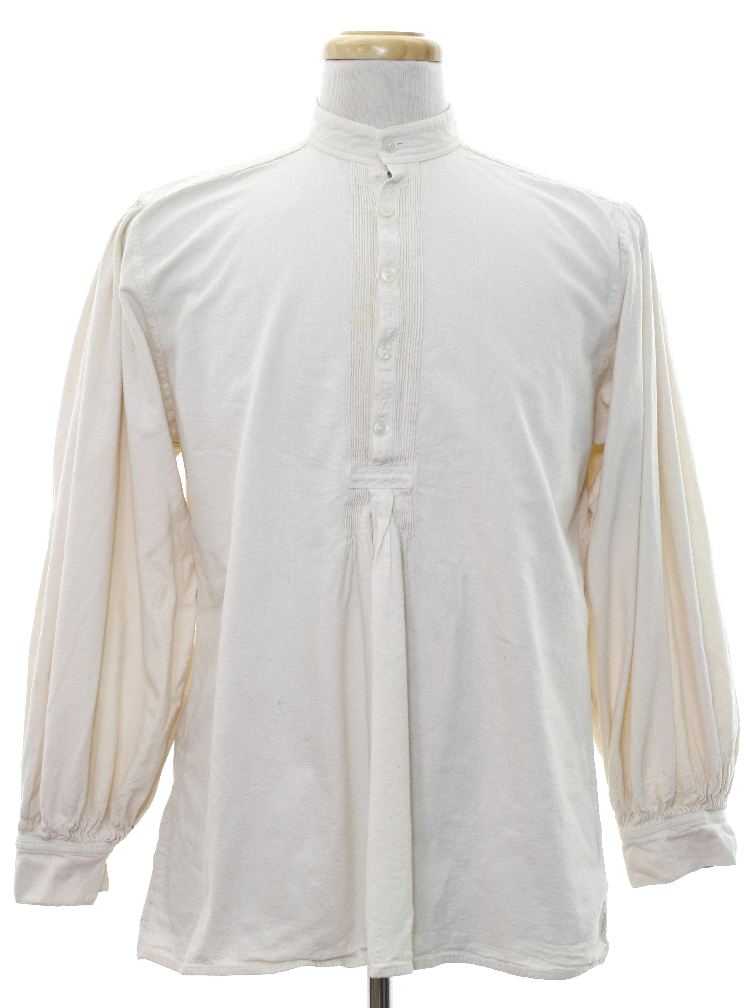 Vintage 90s Hippie Shirt: 90s -Rumba- Mens natural white cotton button ...