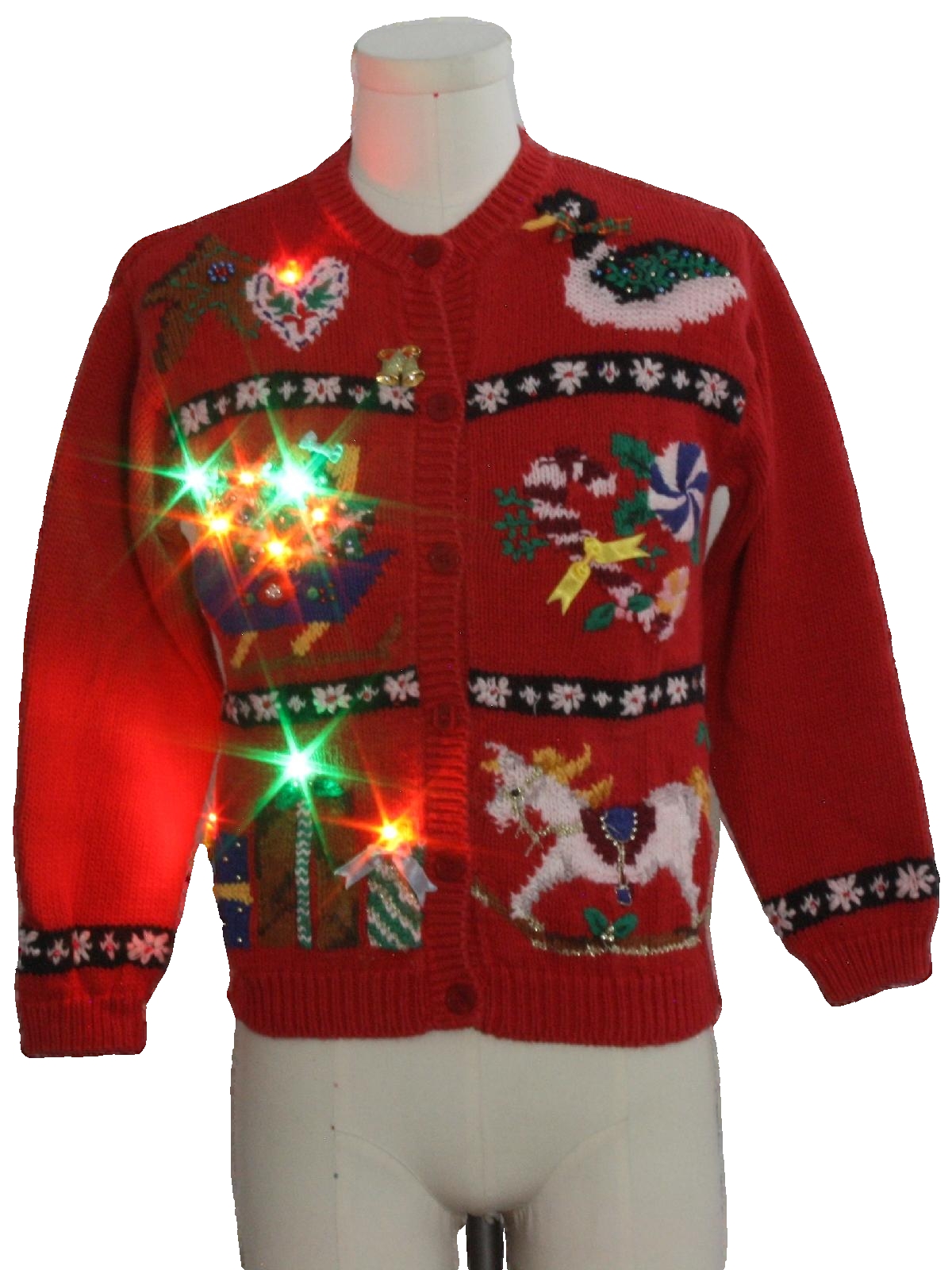 Womens multicolor lightup ugly christmas sweater jennifer moore
