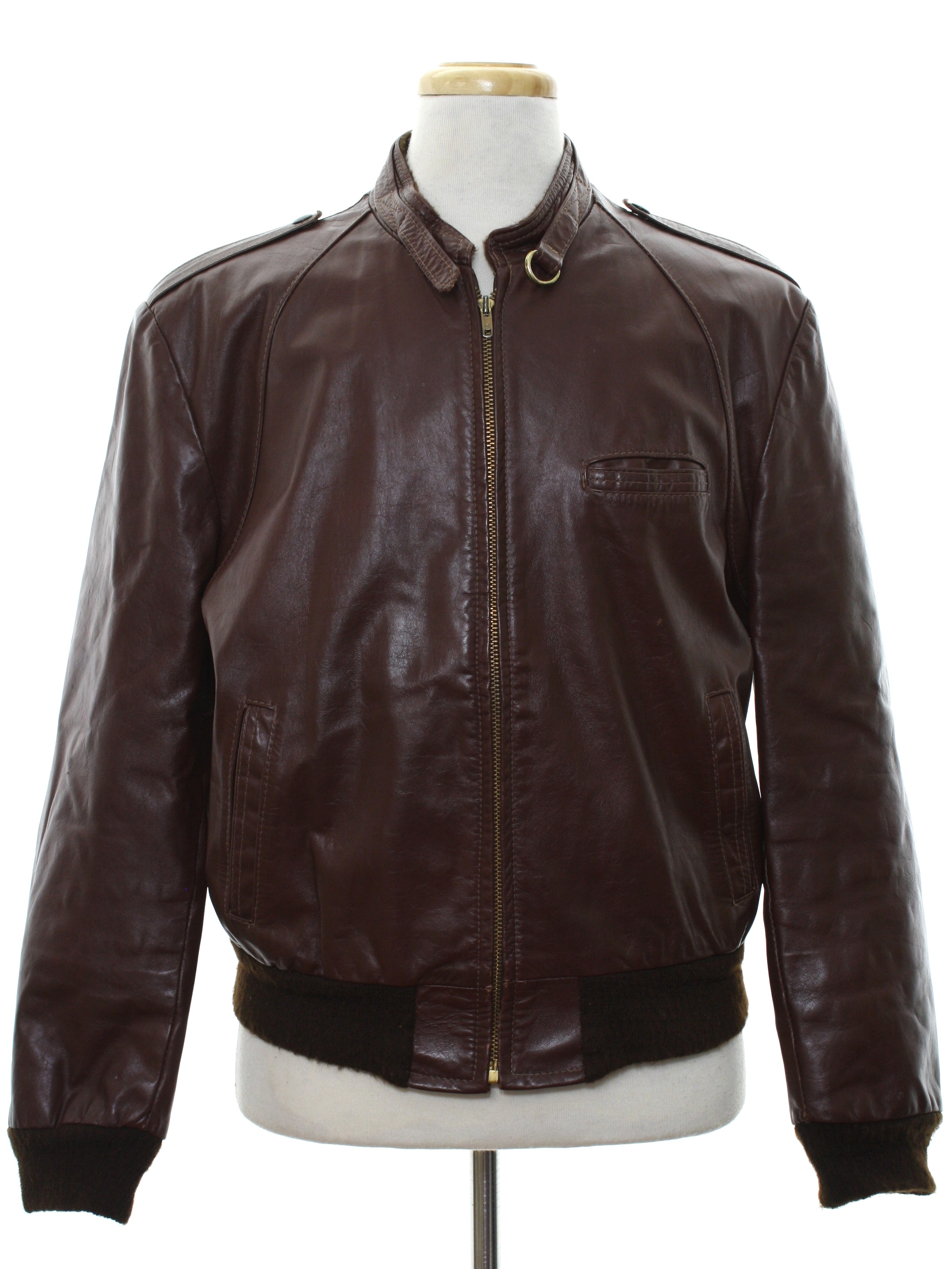 Reed Eighties Vintage Leather Jacket: 80s -Reed- Mens brown smooth ...