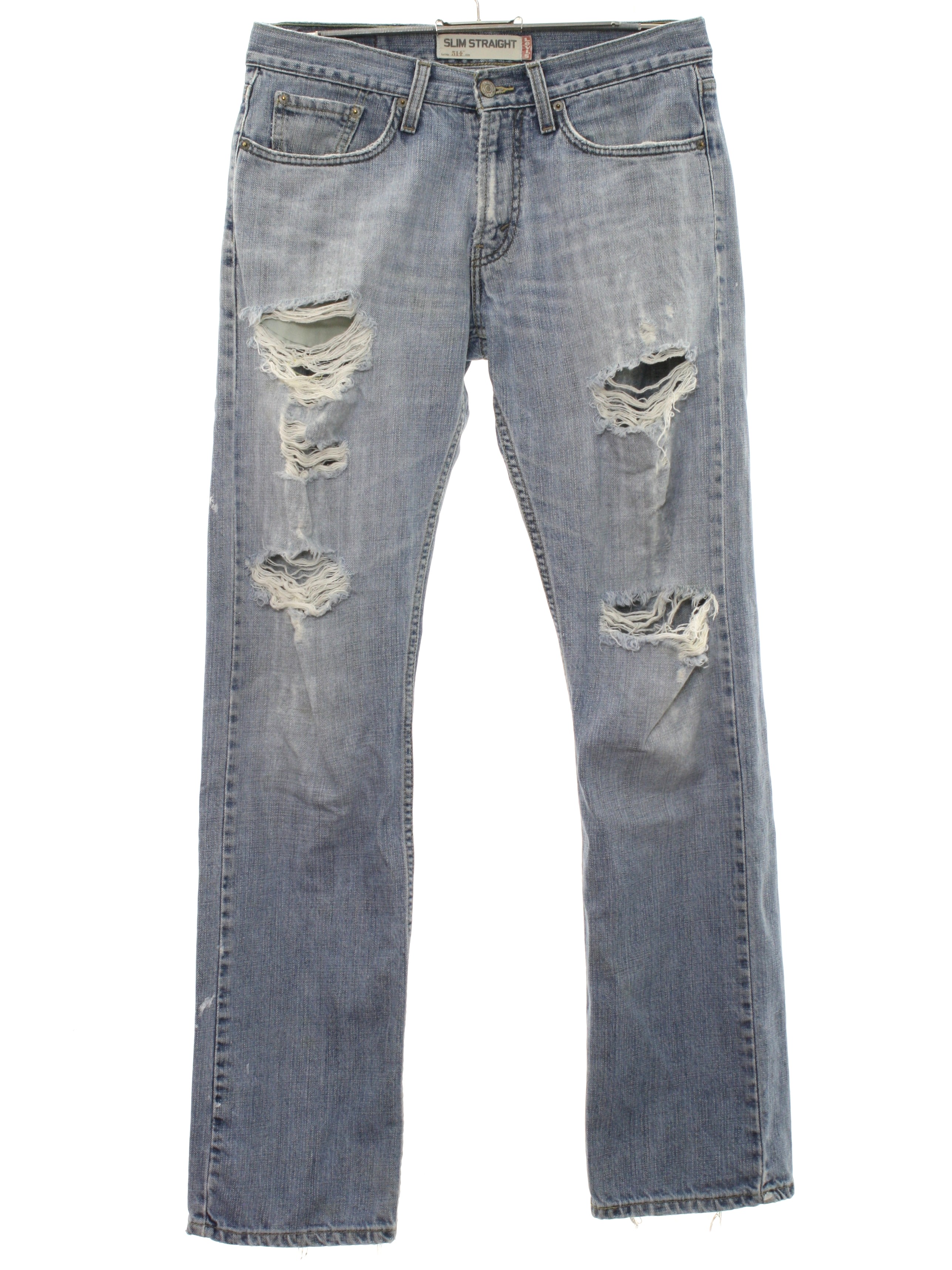 90s Pants (Levis): 90s -Levis- Mens faded blue cotton denim distressed ...