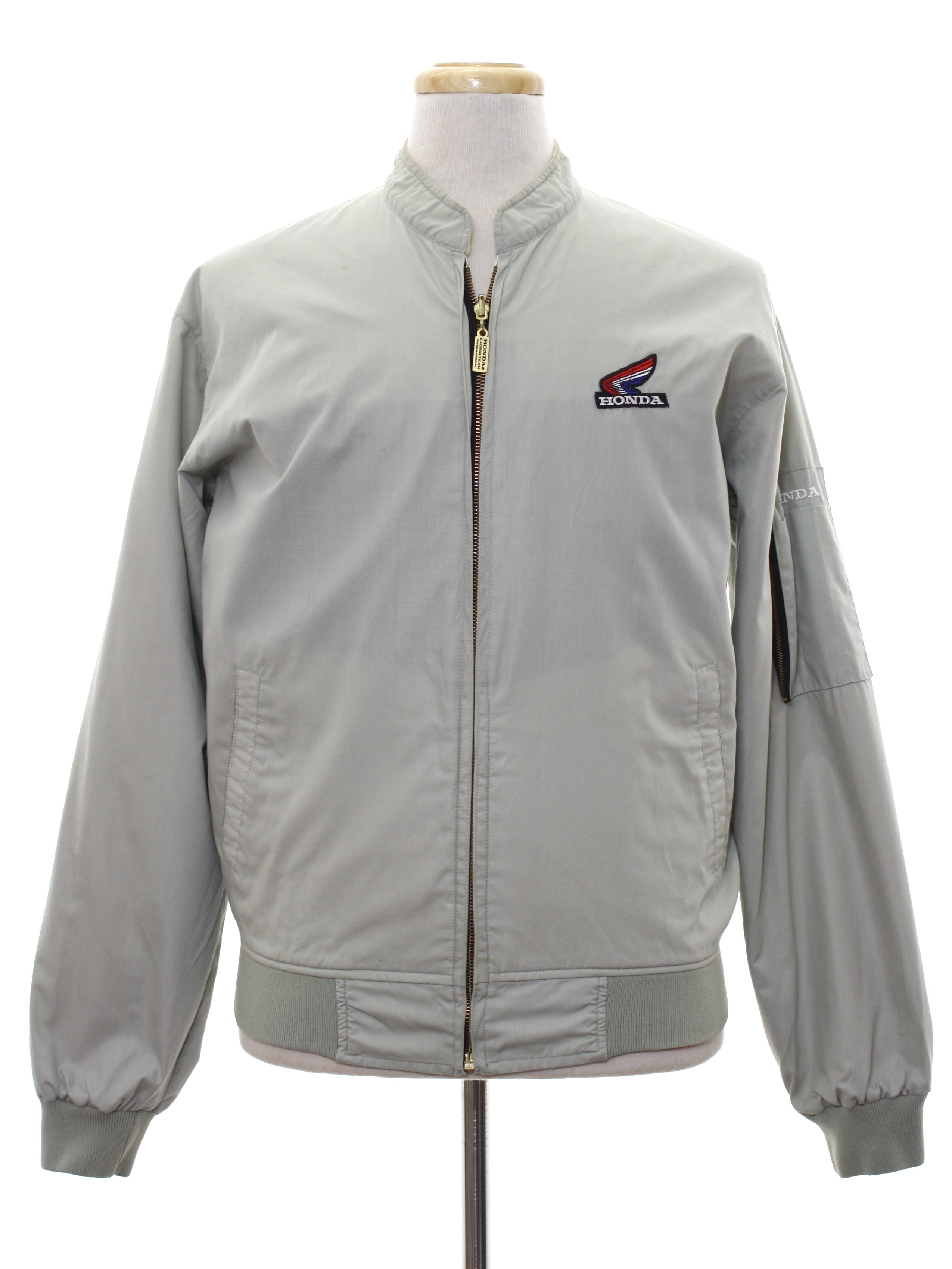 Vintage 80s Jacket: 80s -Honda Racing Team- Mens white and Vintage 80s Jacket: 80s -Honda Racing Team- Mens white and