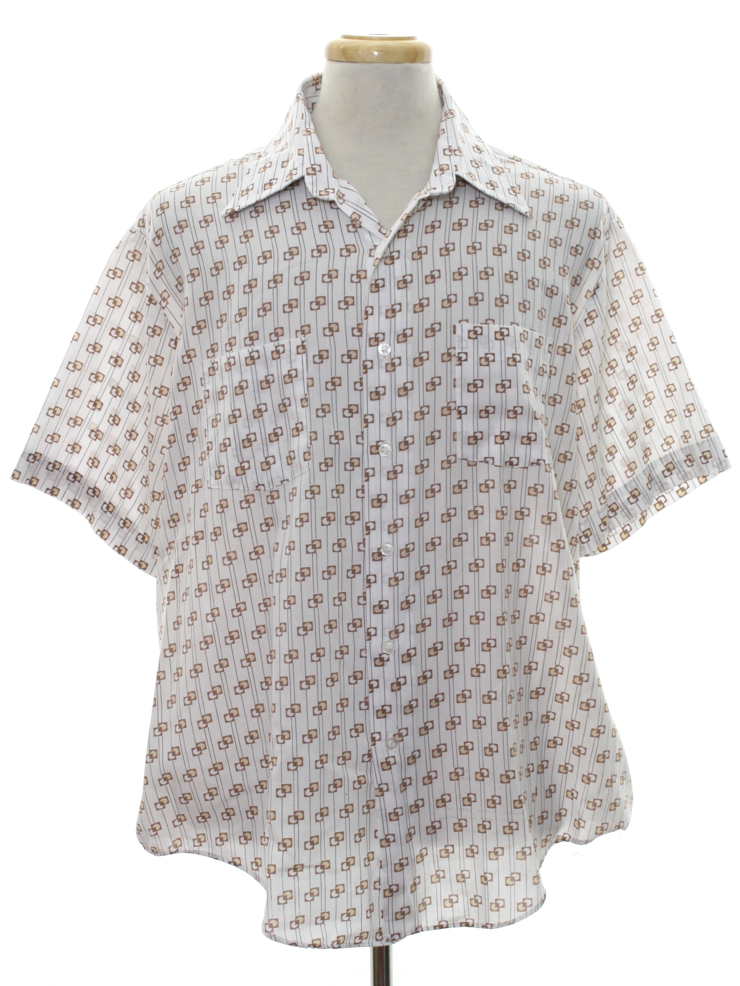 Vintage 60s Shirt: Late 60s -Sears Perma Prest- Mens white background ...