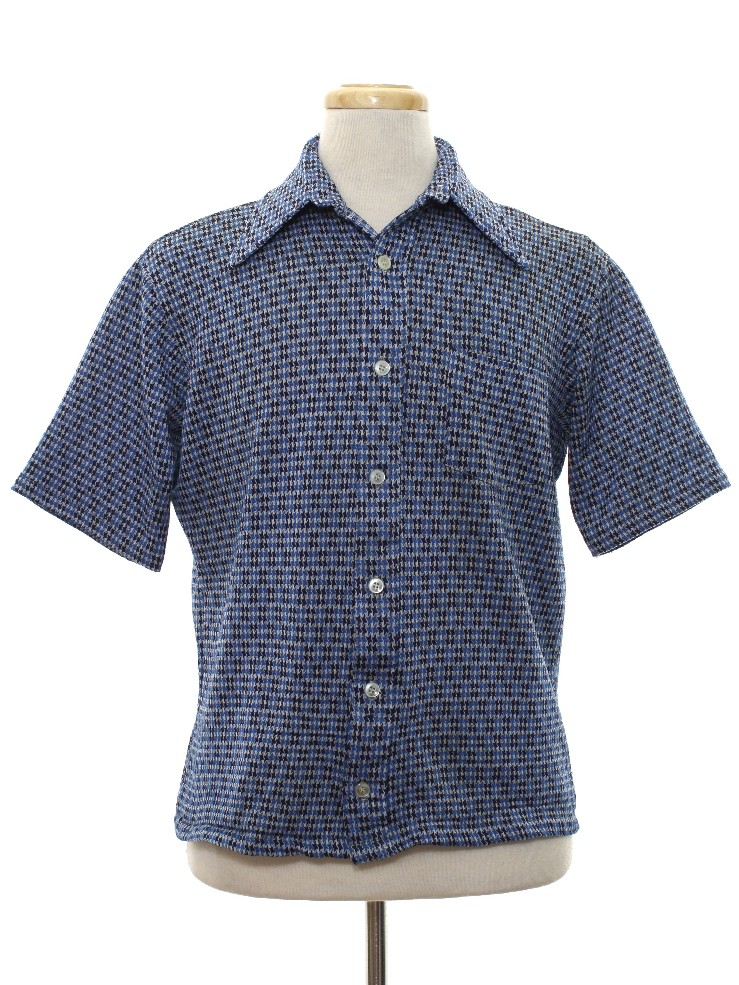 Seventies JC Penny Shirt: 70s -JC Penny- Mens deep sky blue background ...