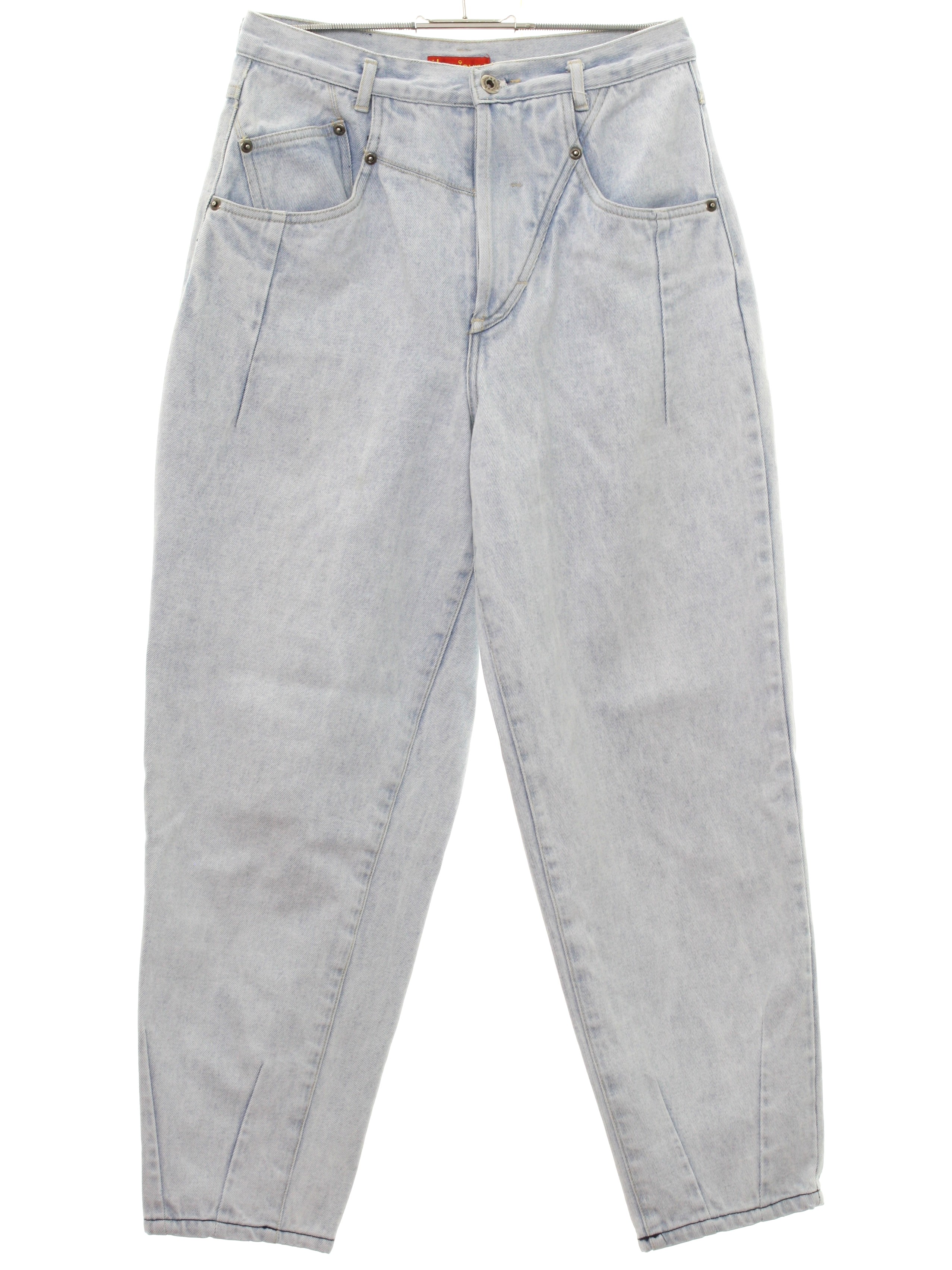 Vintage 1980's Pants: Late 80s -Bonjour- Womens light blue cotton denim ...