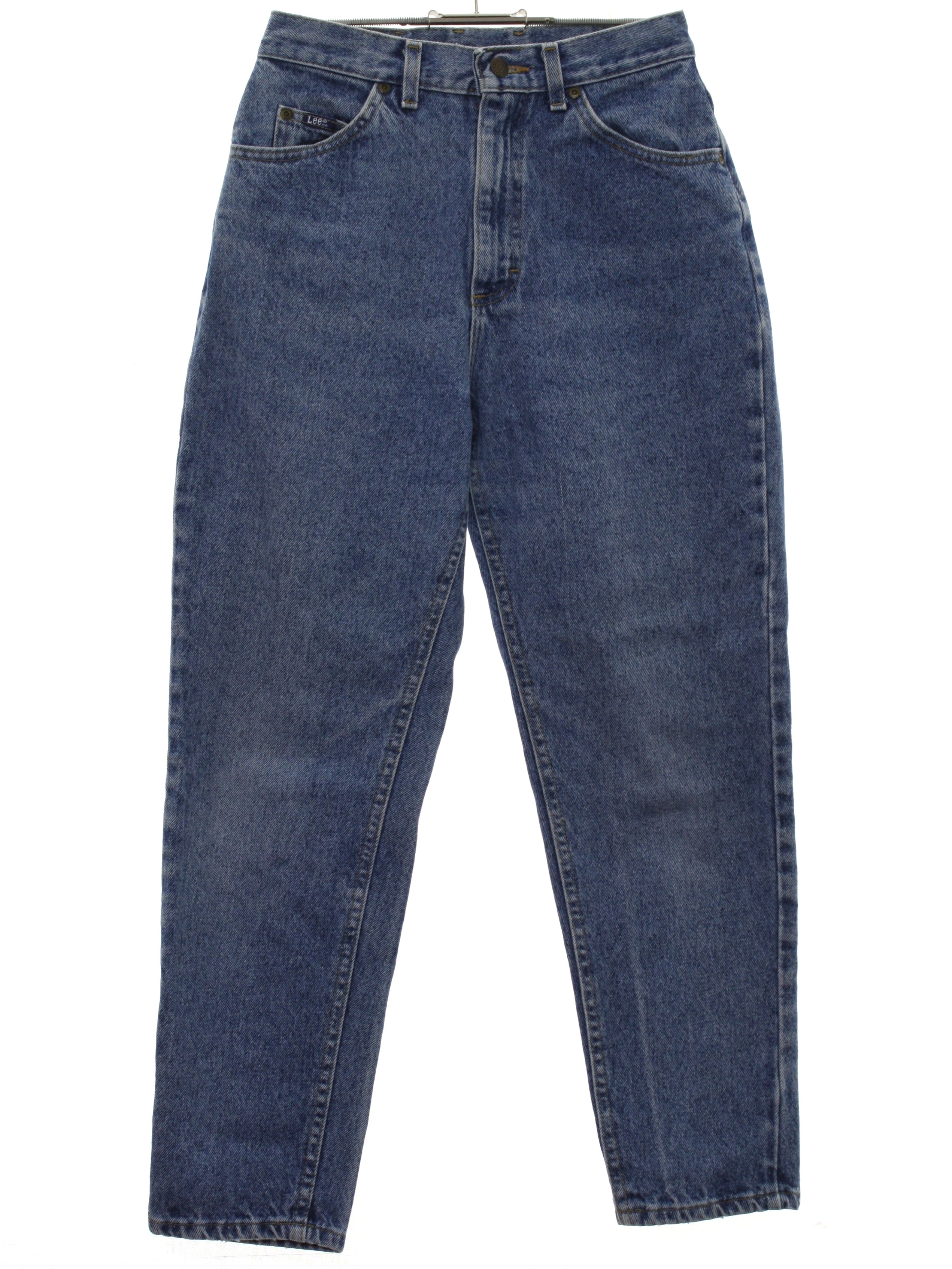 Vintage 1980's Pants: 80s -Lee- Womens blue cotton denim tapered leg ...