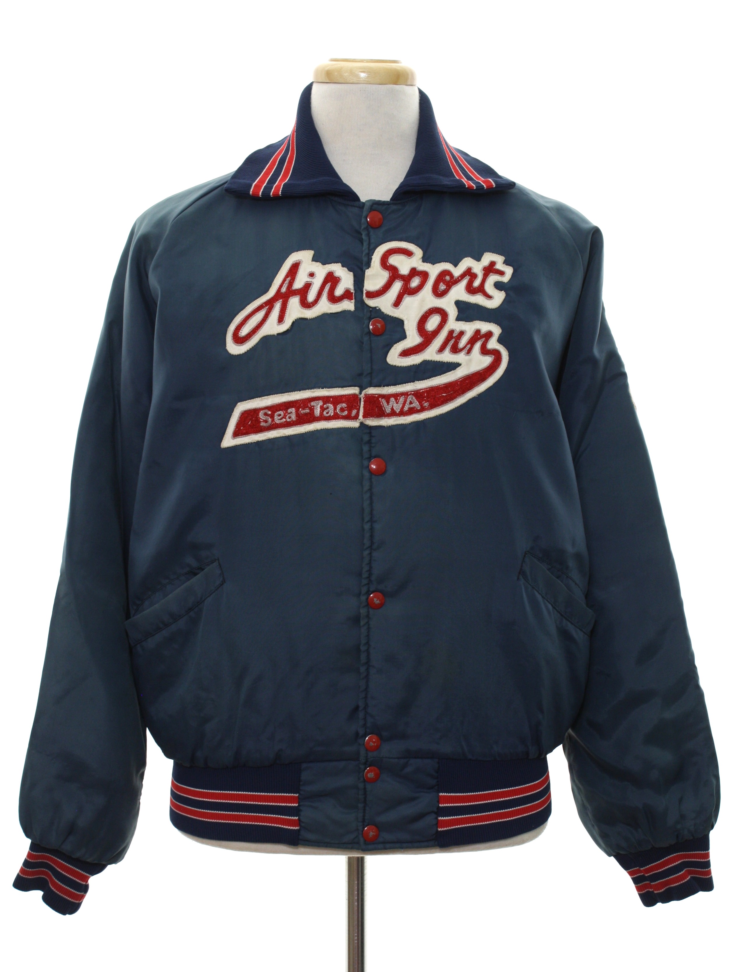 Retro 70's Jacket: 70s -Missing Label- Mens faded navy blue background ...