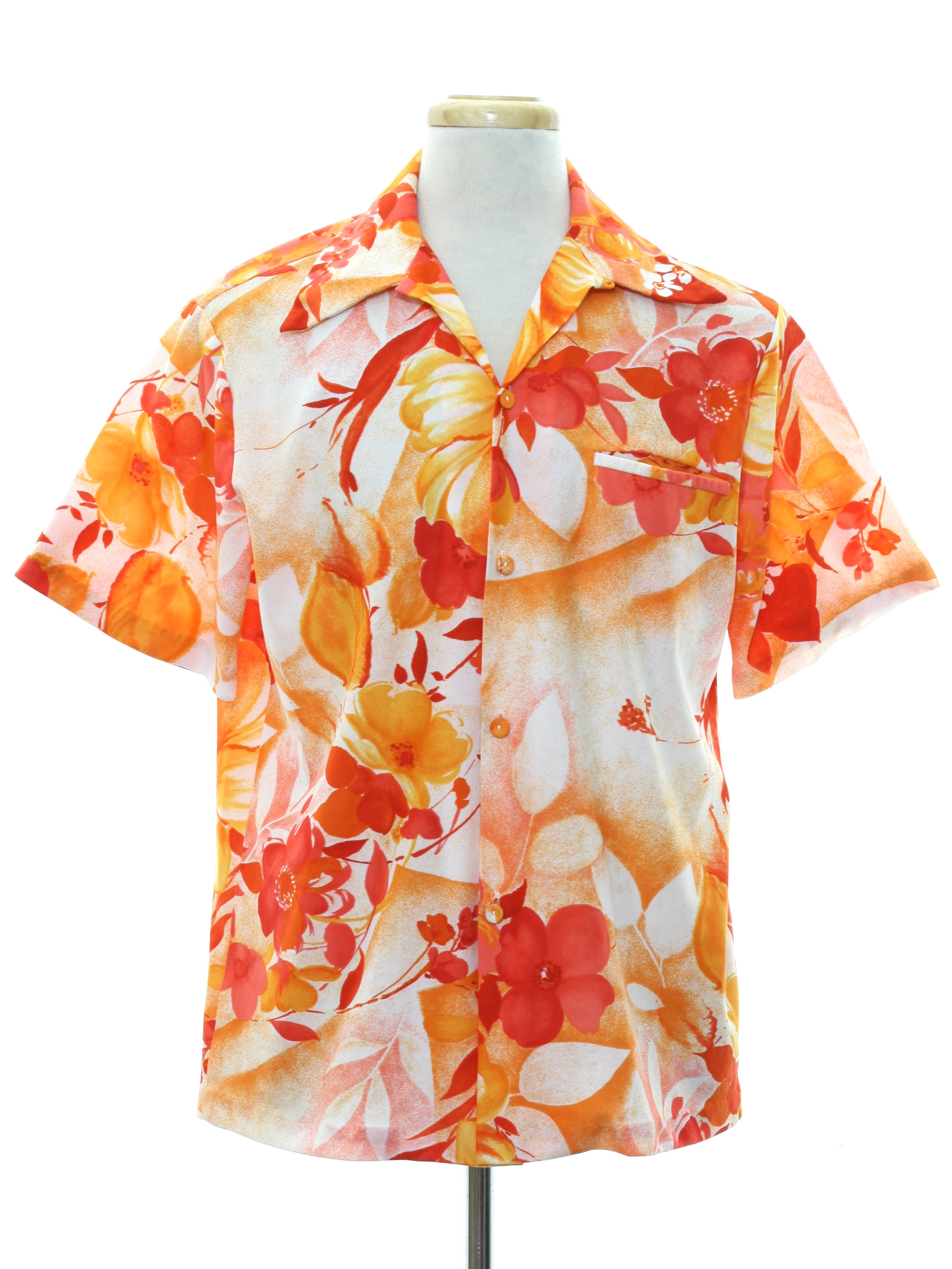 1970's Retro Hawaiian Shirt: 70s -Made in Hawaii- Mens white background ...