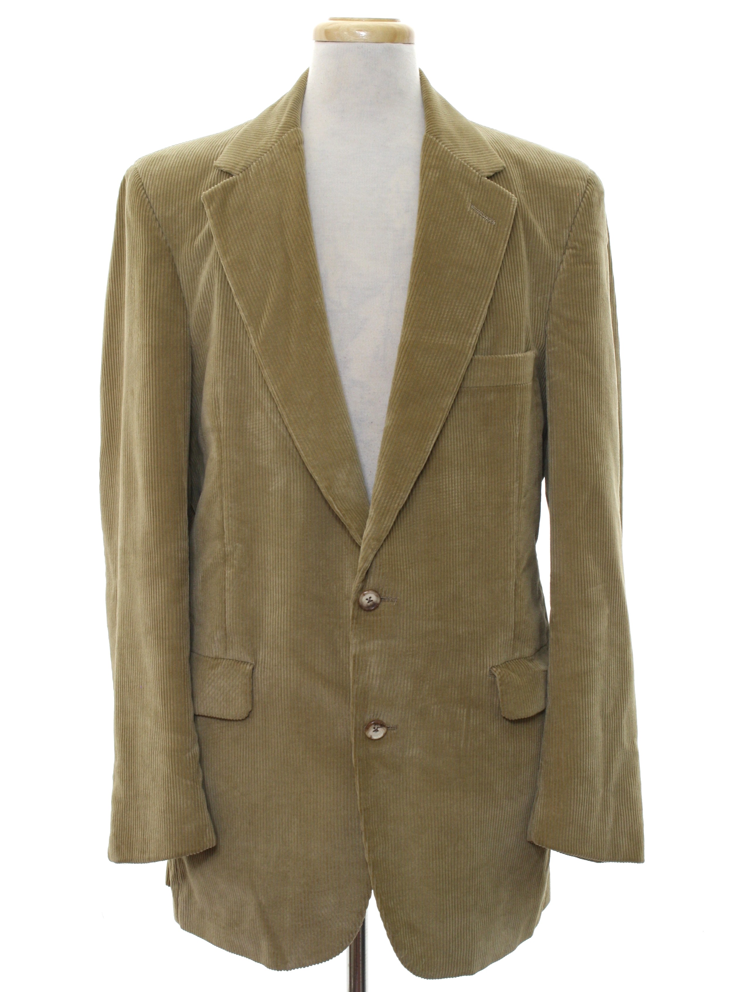 1980's Jacket (Nordstrom): 80s -Nordstrom- Mens tan wide wale cotton ...