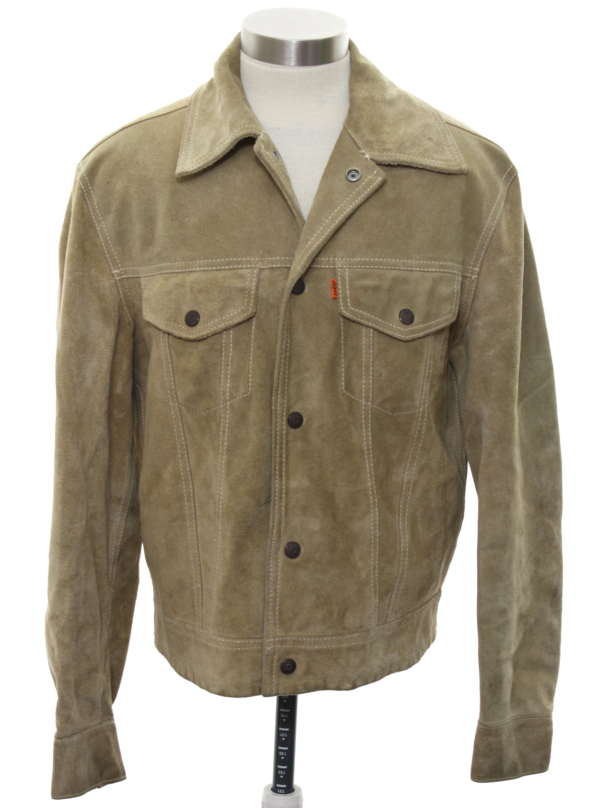 1970's Vintage Levis Leather Jacket: 70s -Levis- Mens tan background ...