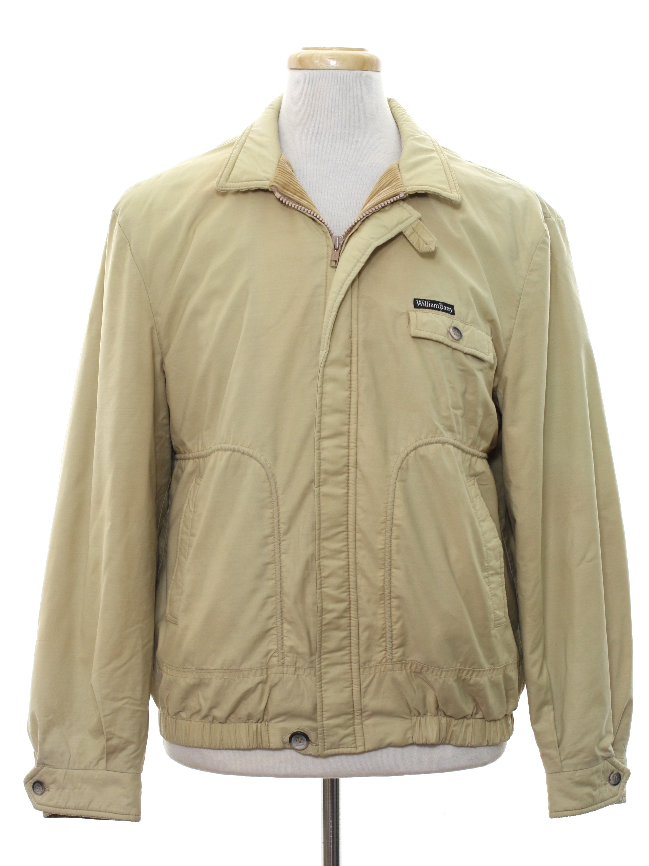 1980's Retro Jacket: Early 80s -William Barry- Mens light tan polyester ...