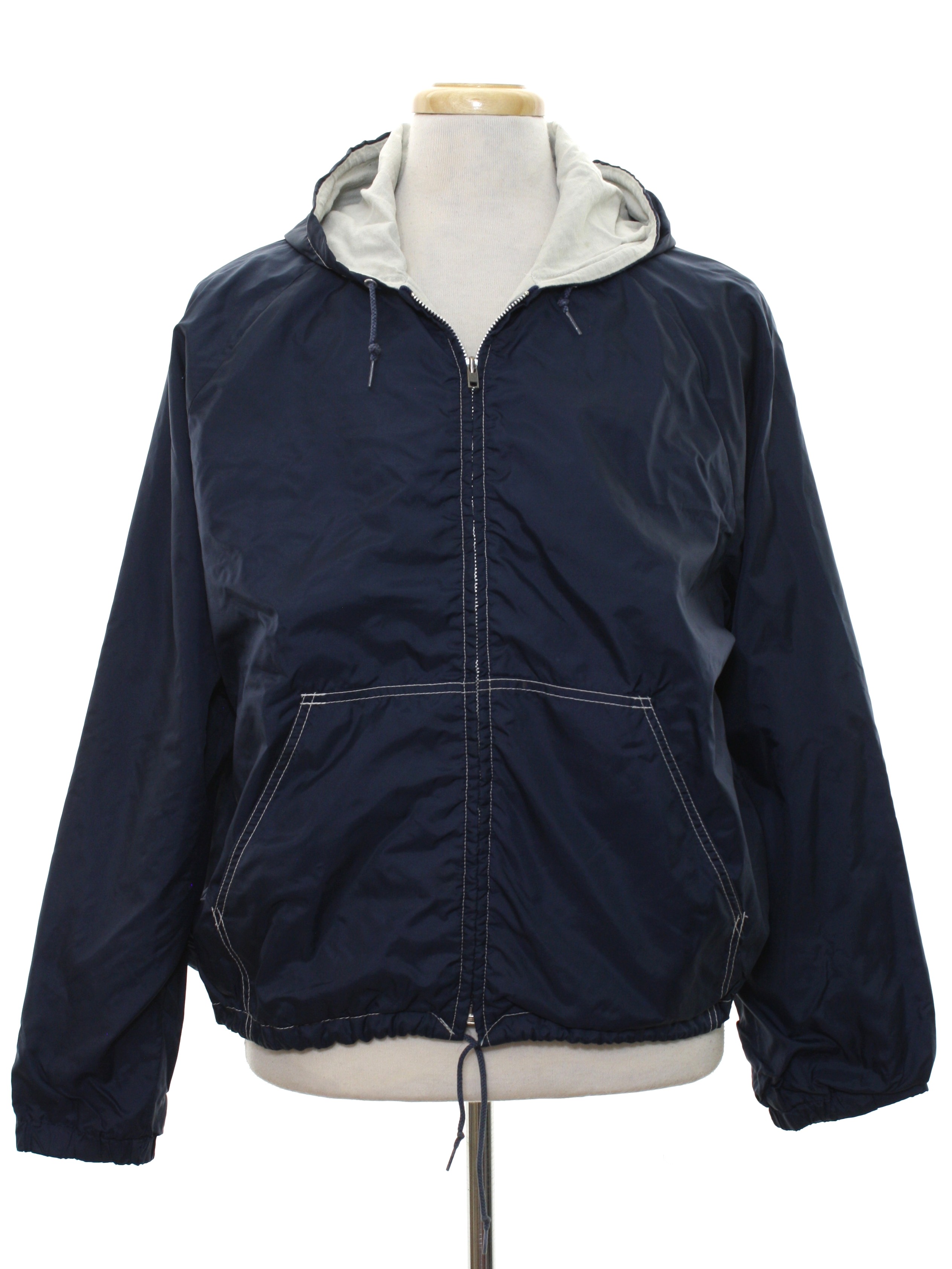 1960s Vintage Jacket: 60s -care label- Mens midnight blue nylon shell ...