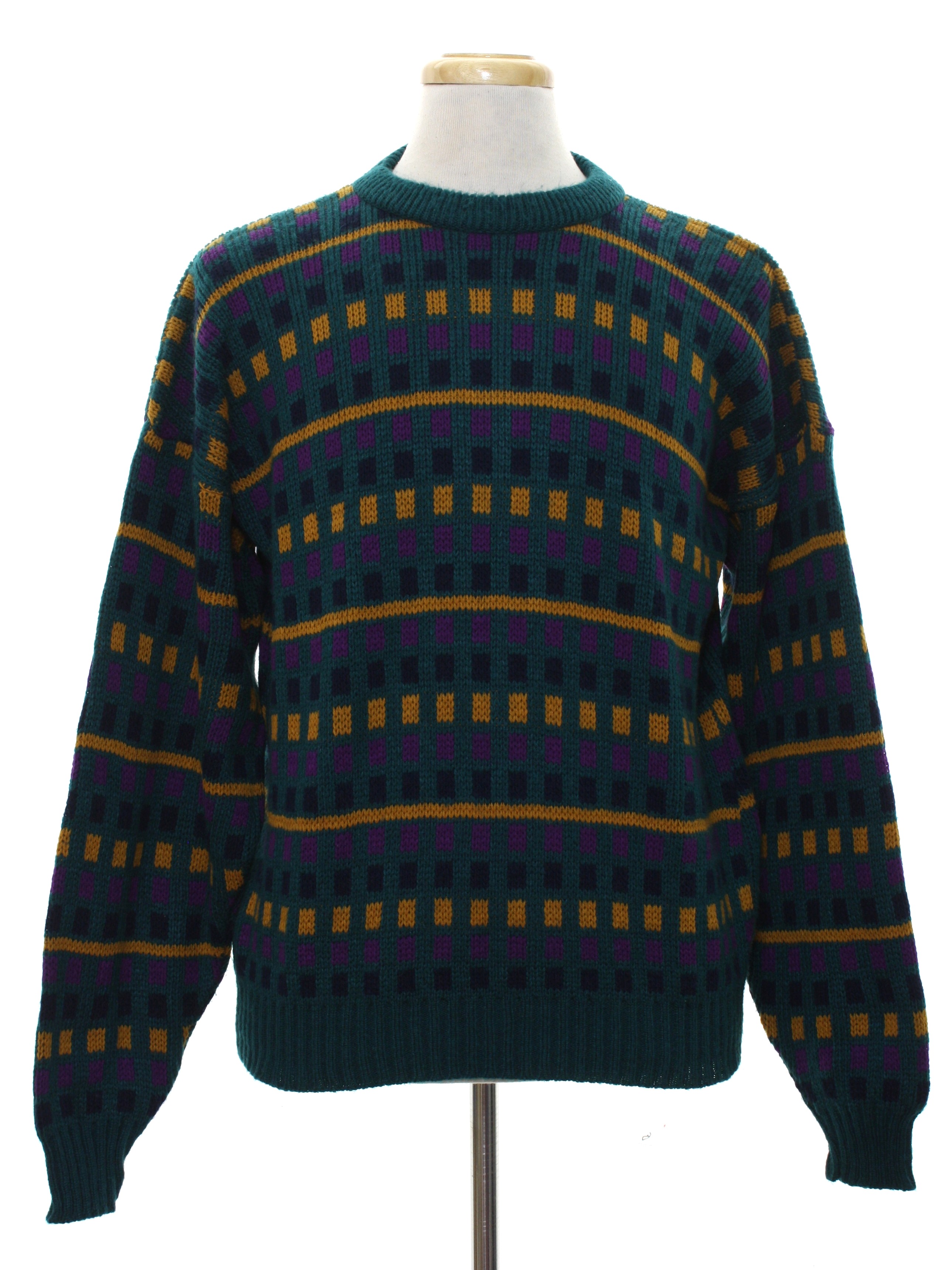 Eighties Van Cort Sweater: 80s -Van Cort- Mens dark teal background ...