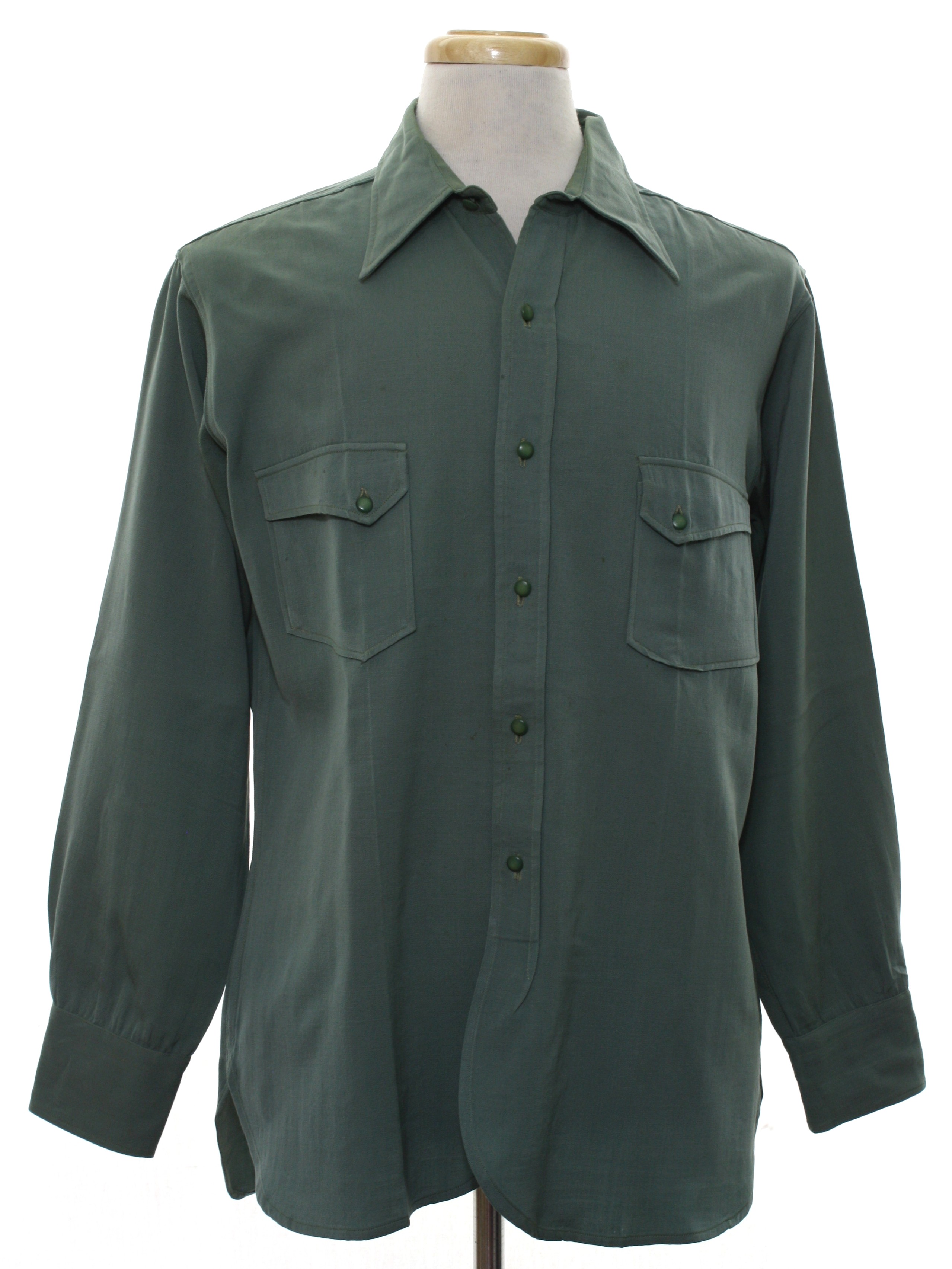 Retro 1950's Gabardine Shirt (Pendleton) : Early 50s -Pendleton- Mens ...