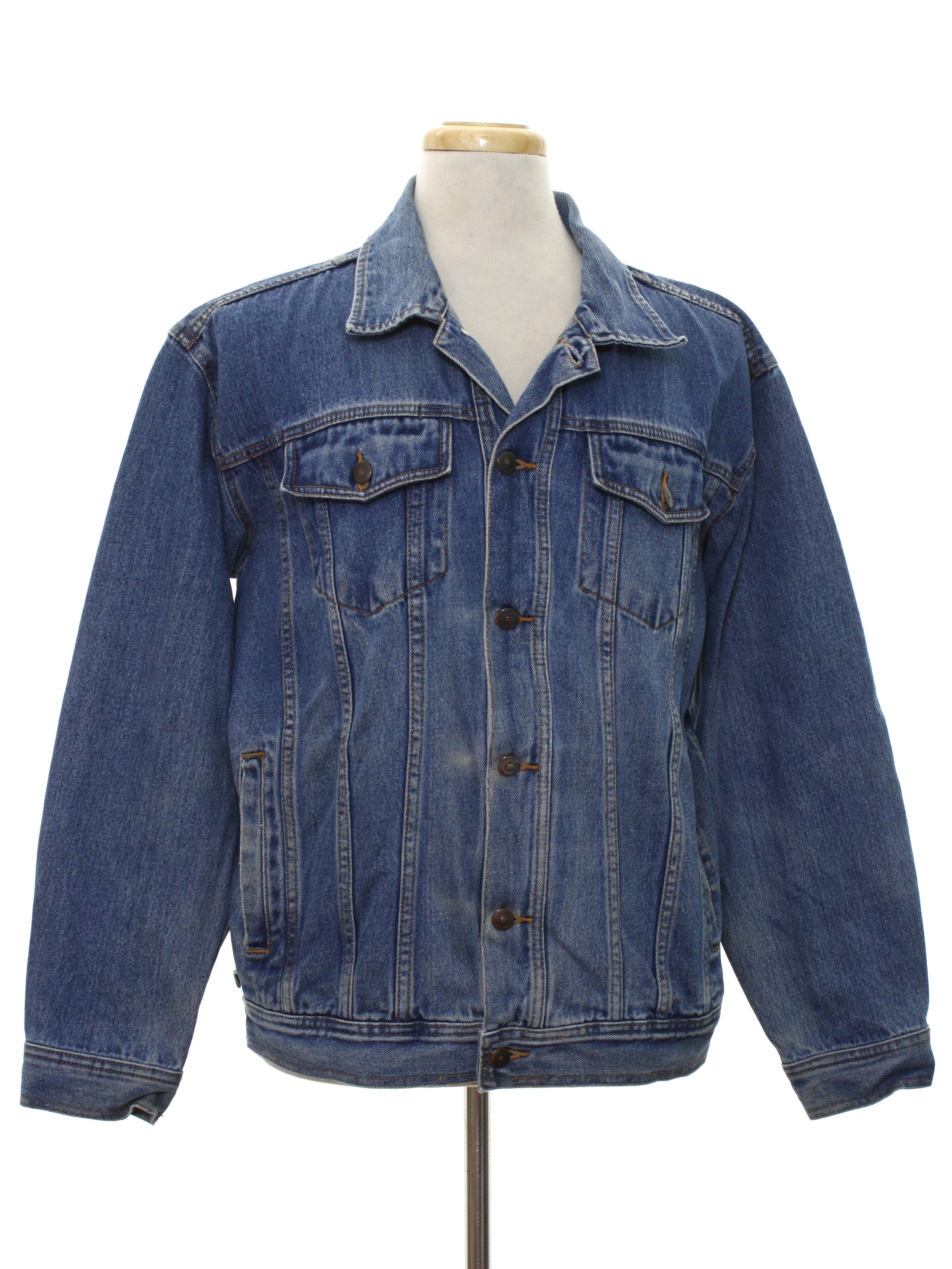90's Gap Jacket: 90s -Gap- Mens blue background cotton denim button ...