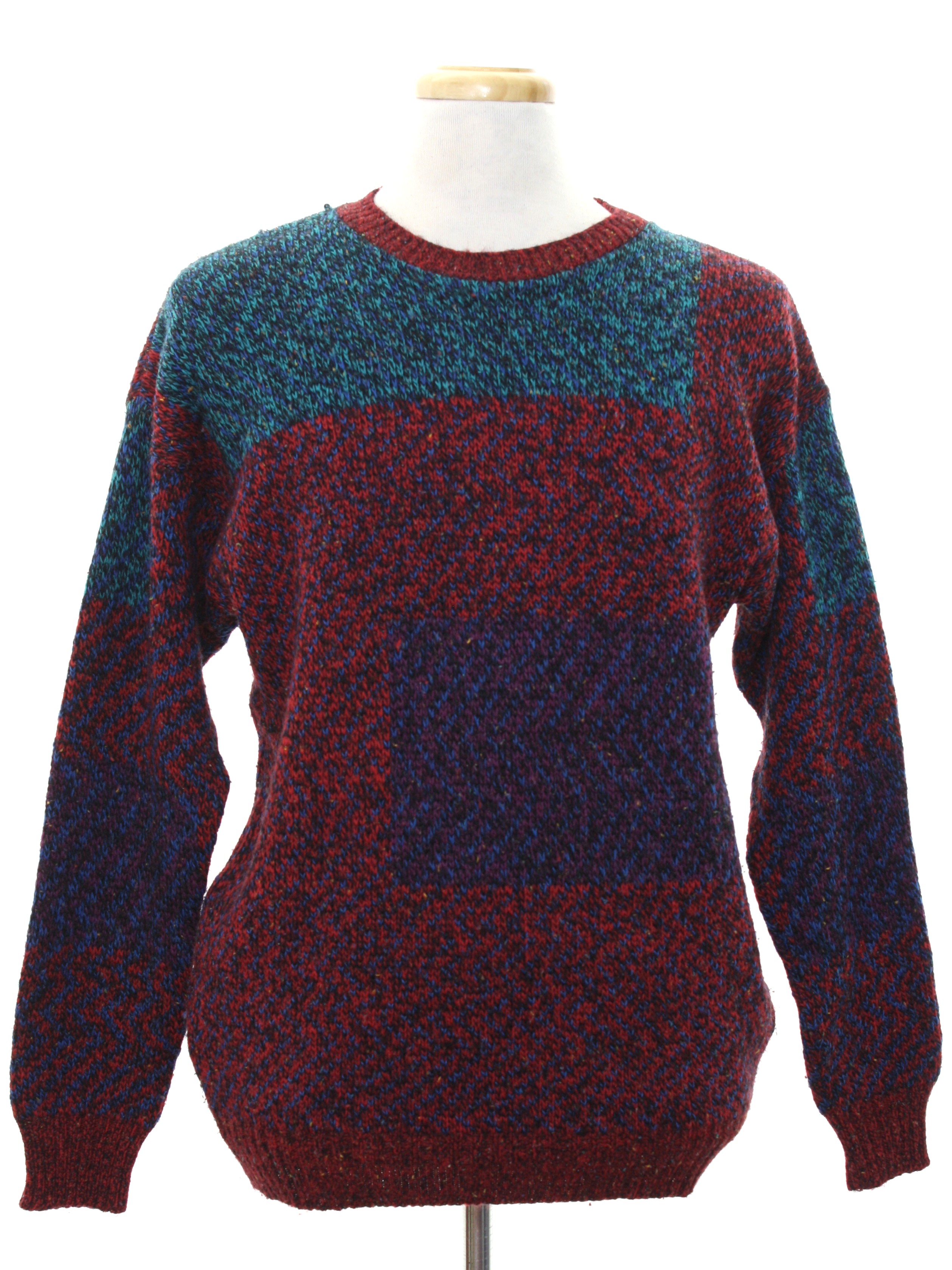 Vintage 1980's Sweater: 80s -Jersild- Mens Multicolor background ...