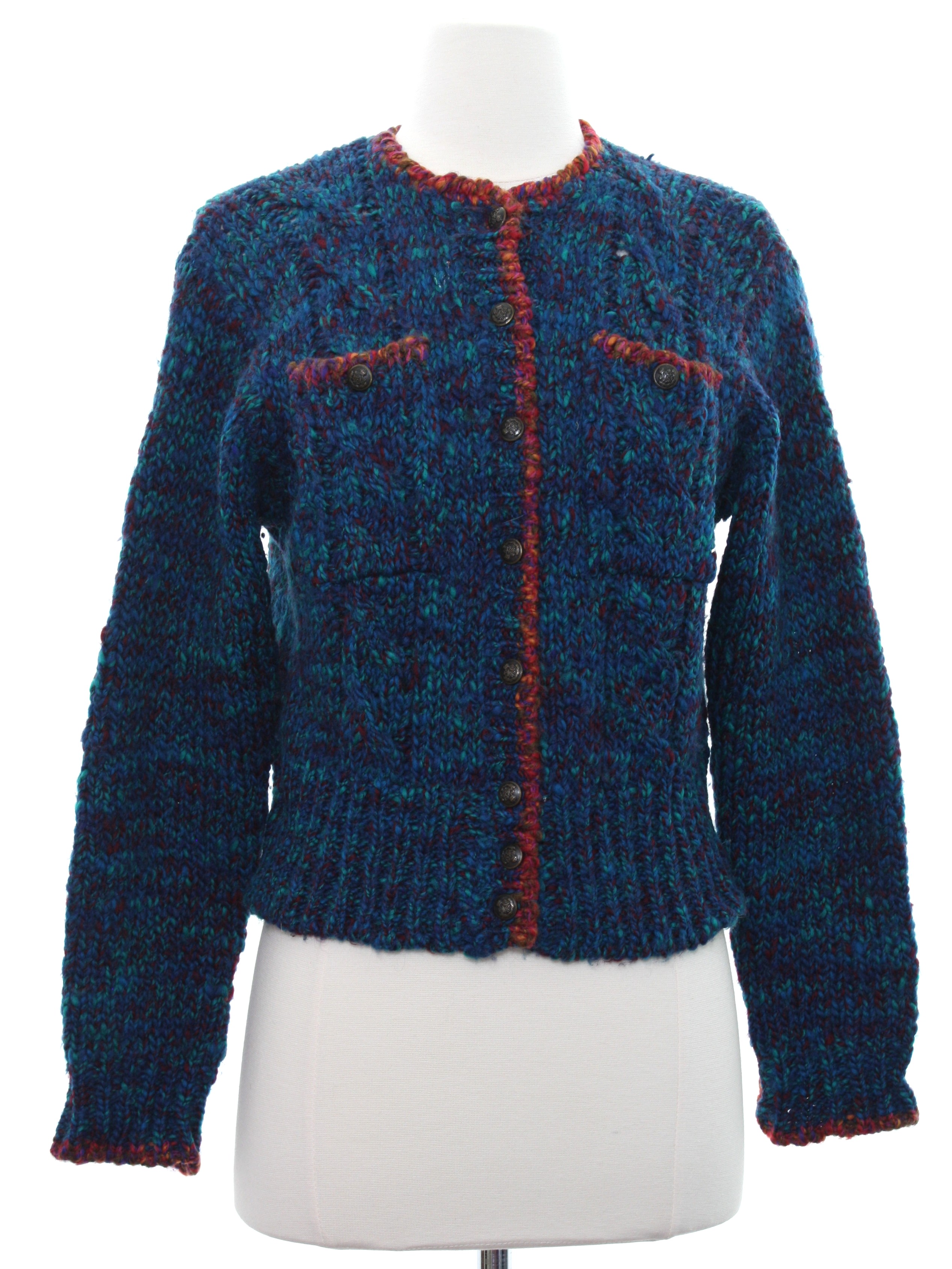 1980's Retro Sweater: 80s -Fabric Label- Womens cobalt blue background ...