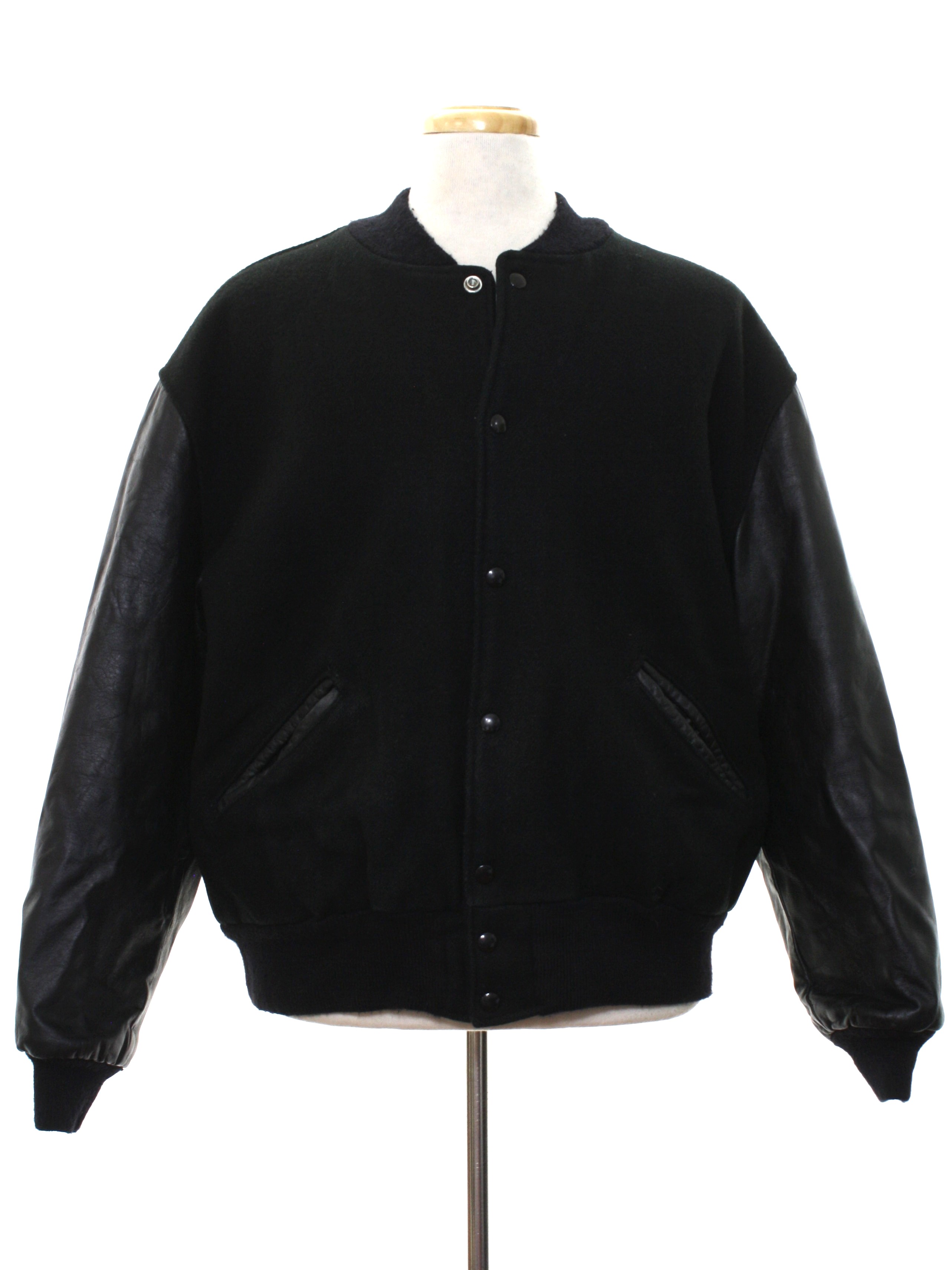 80s Vintage DeLong Leather Jacket: 80s -DeLong- Mens black background ...