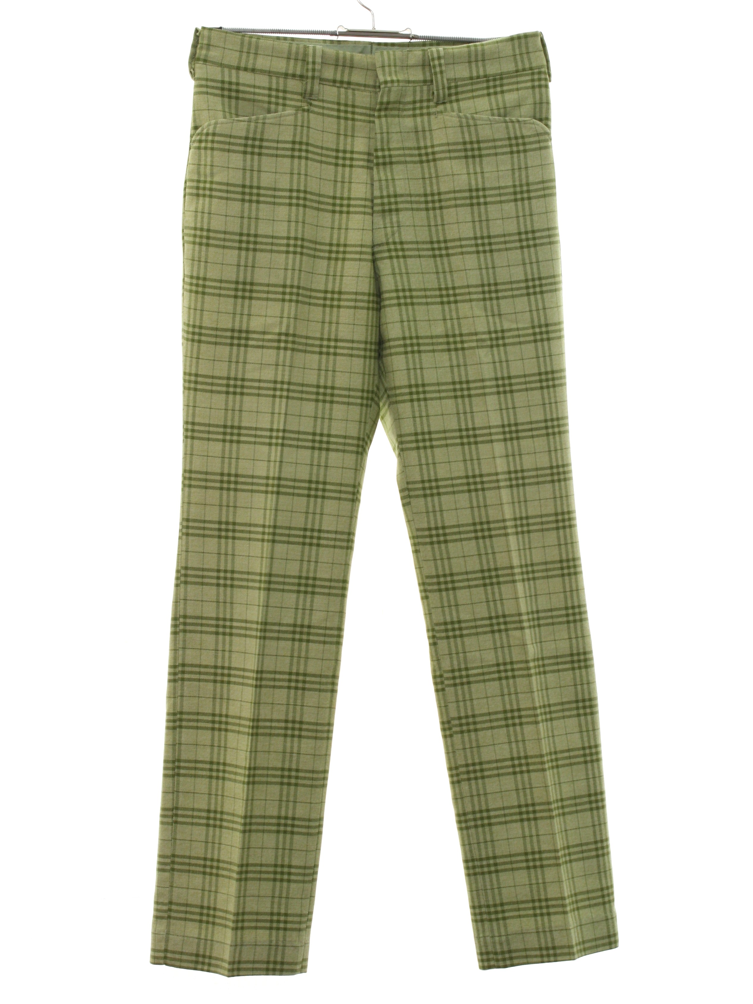 green polyester pants