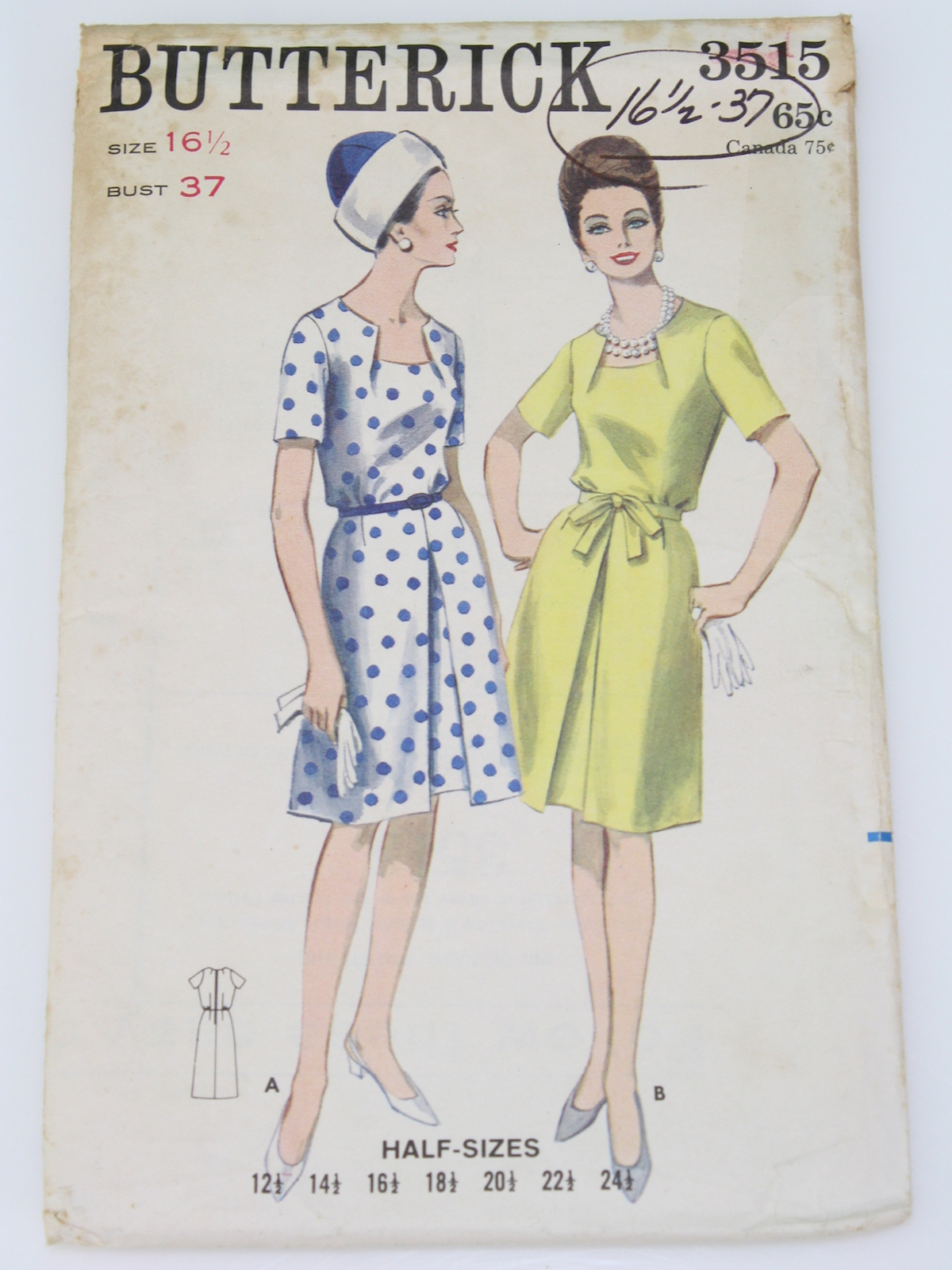 1960's Retro Sewing Pattern: 60s -Butterick Pattern No. 3515- Womens ...