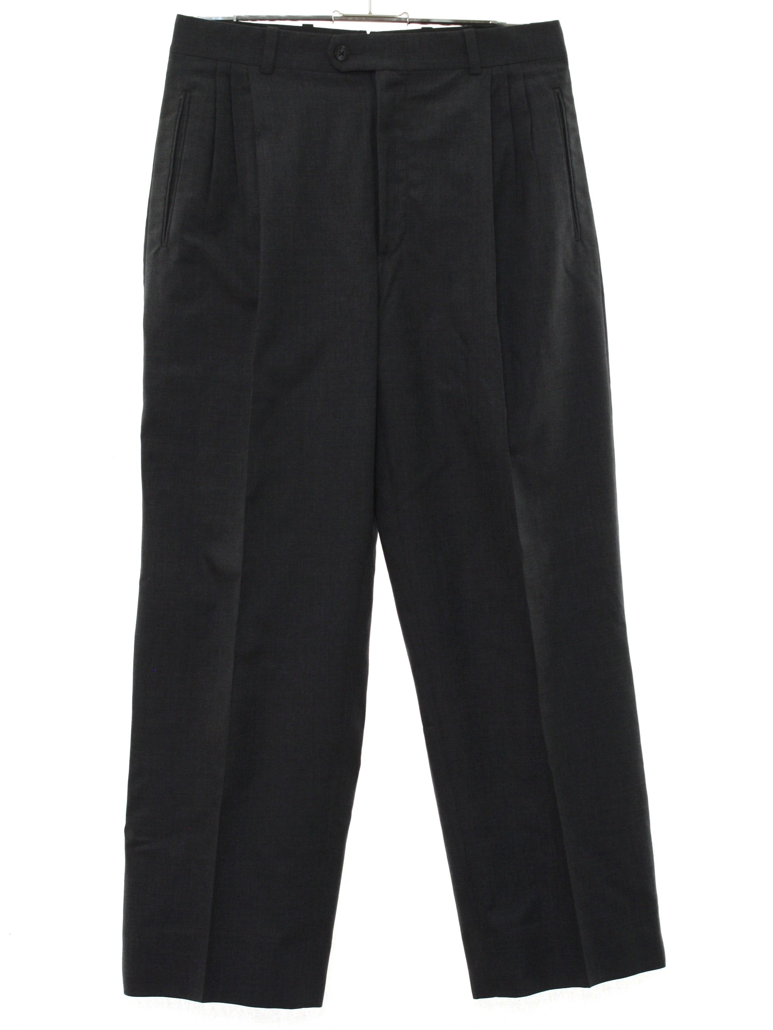 Vintage 80s Pants: 80s -Bensol Trousers- Mens charcoal heather wool ...