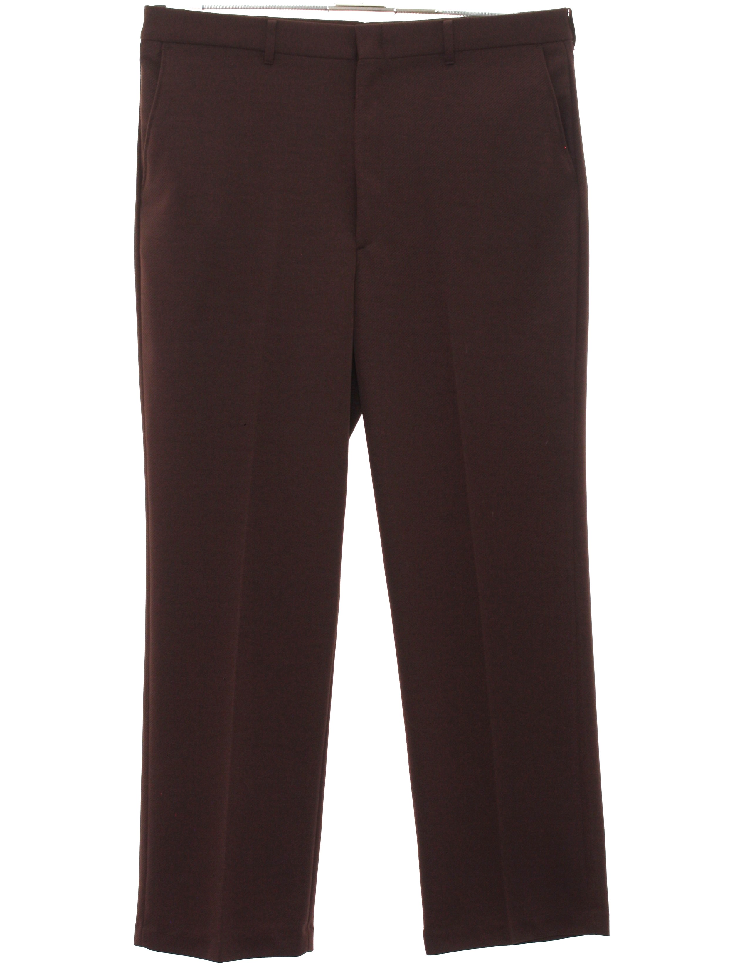 1970s Haband Pants: Late 70s -Haband- Mens dark brow solid colored ...