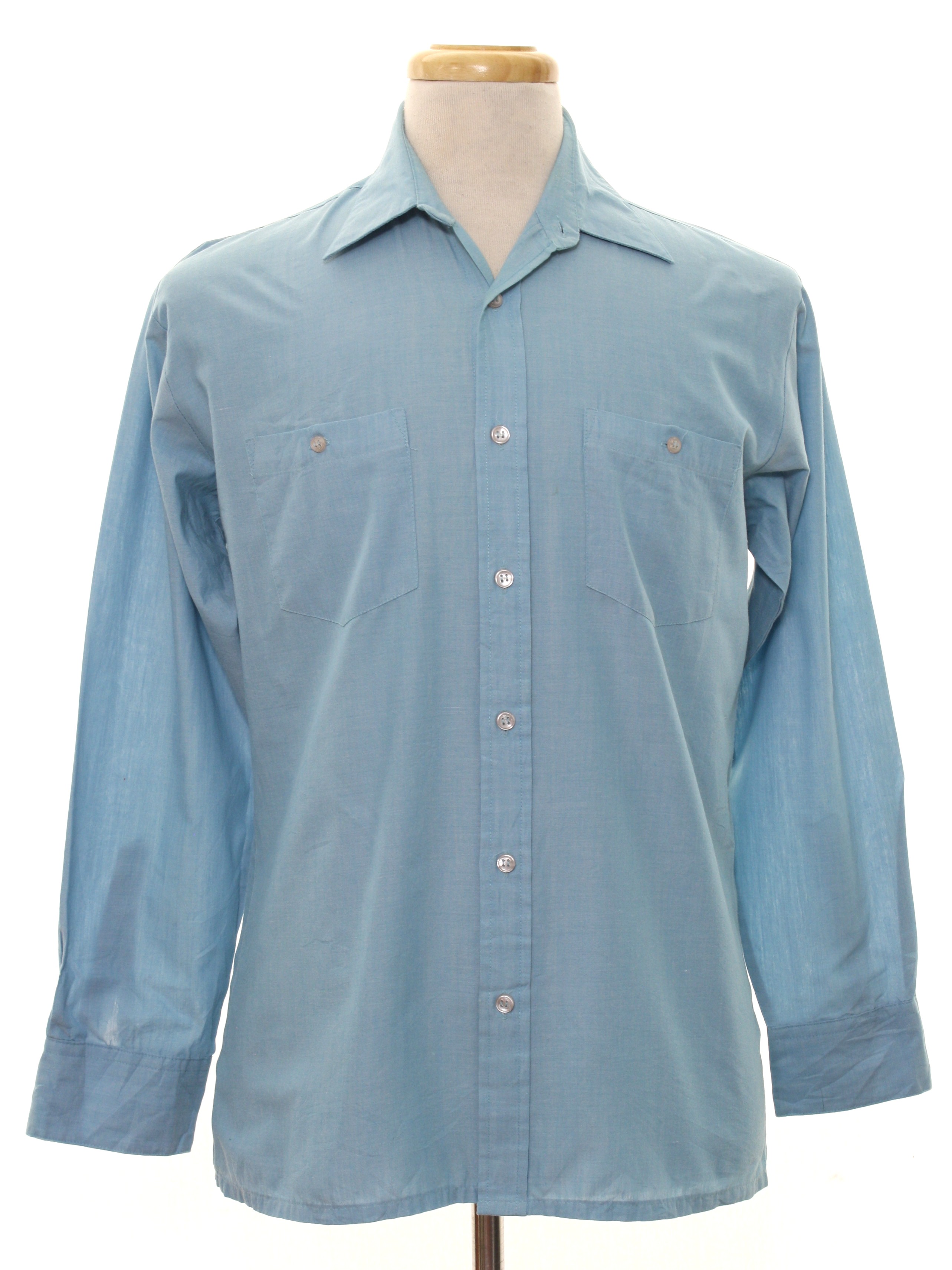 John Blair 70's Vintage Shirt: 70s -John Blair- Mens dusty turquoise ...