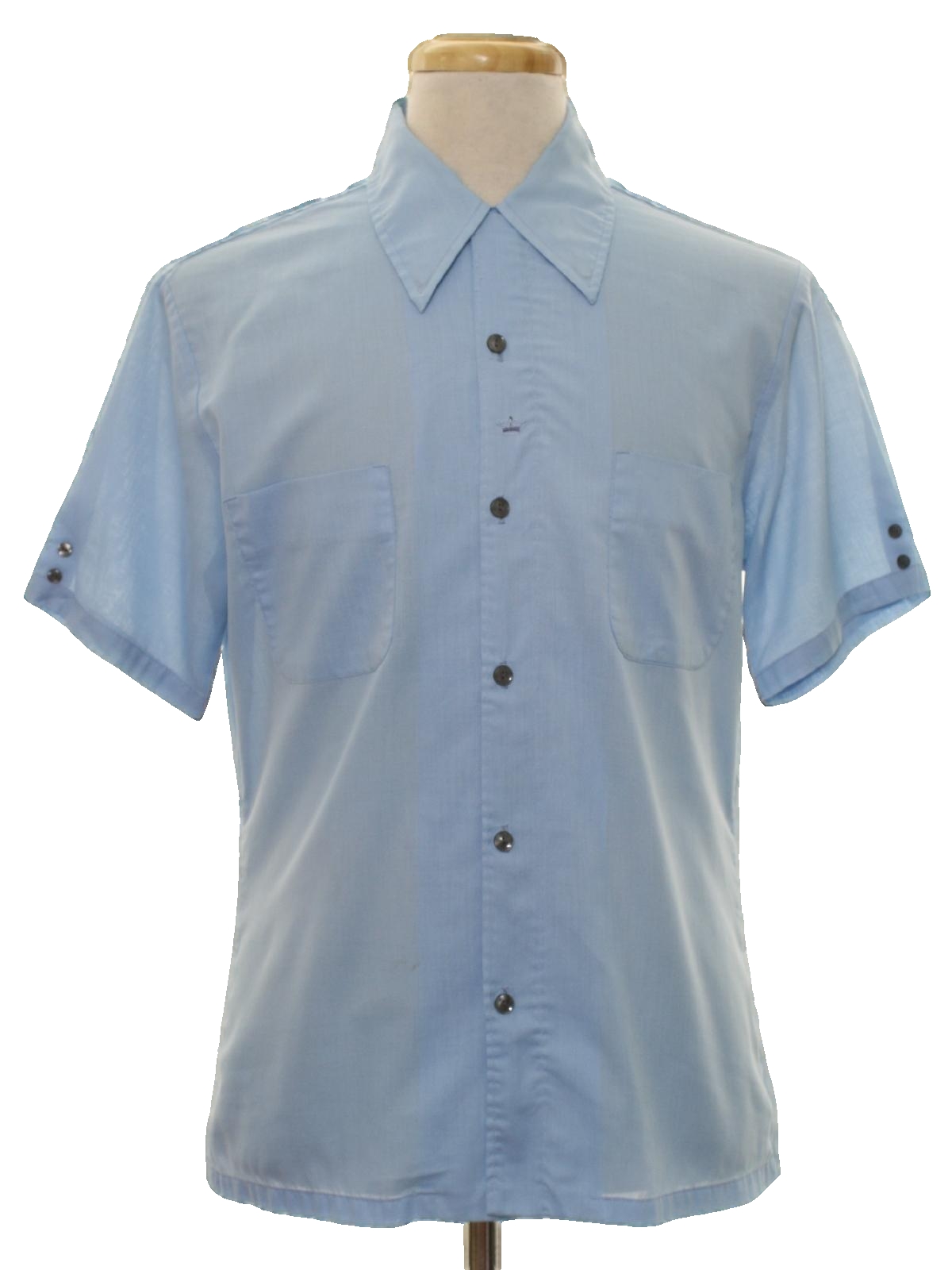 Vintage 1960's Shirt: Late 60s -Mr California- Mens light sky blue ...