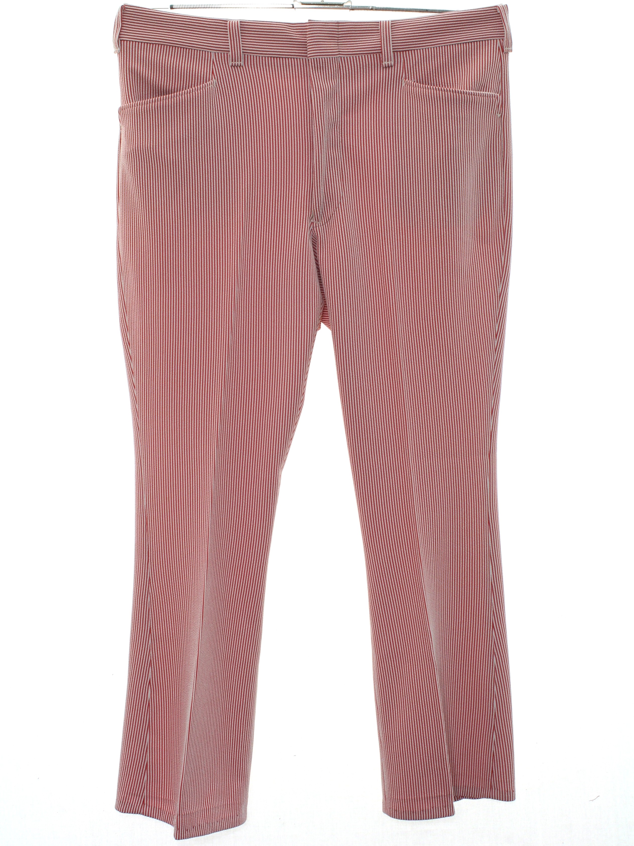 1970's Retro Flared Pants / Flares: 70s -Missing Label- Mens red and ...