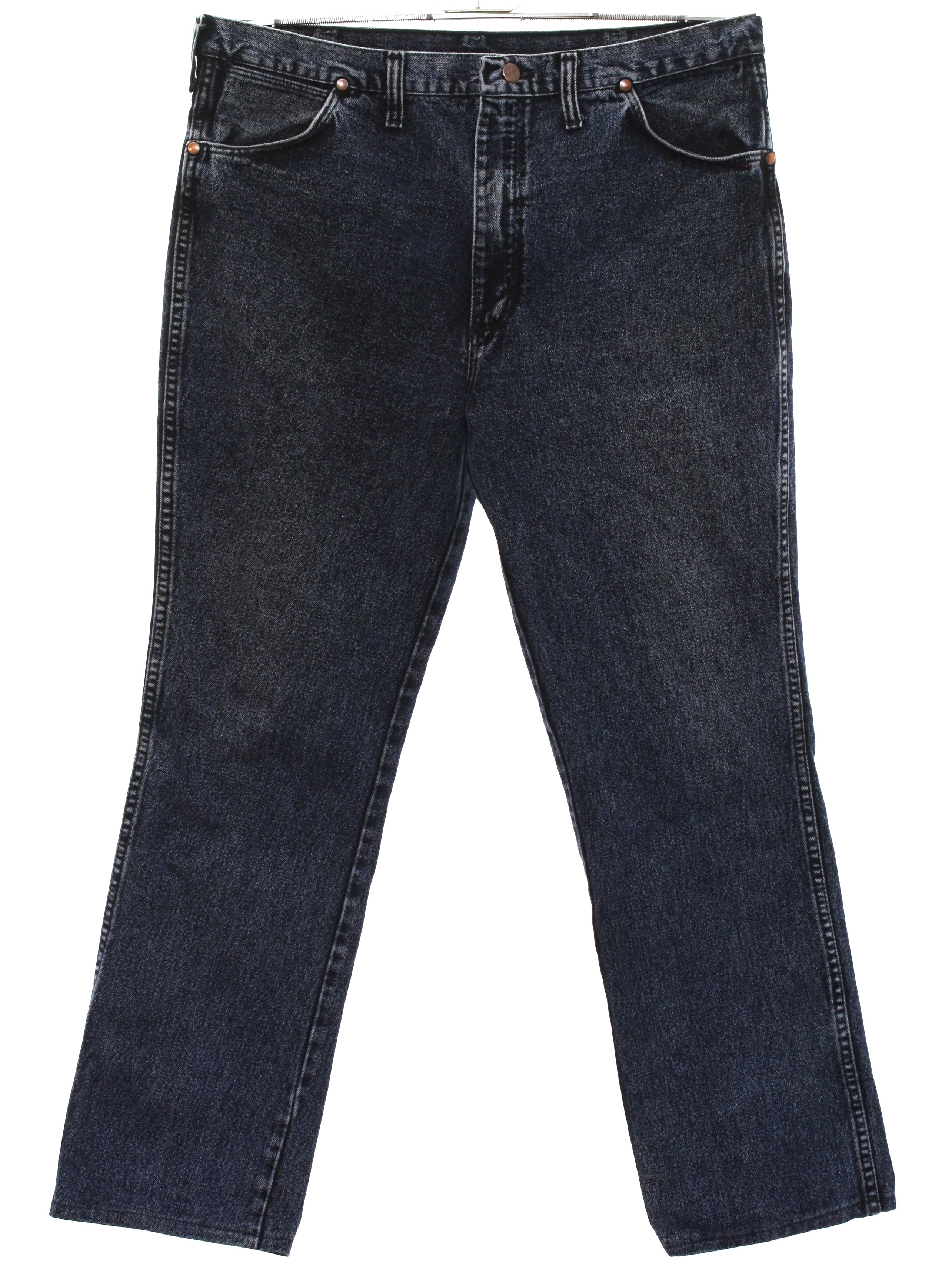 Vintage 1980's Pants: 80s -Wrangler- Mens navy blue cotton denim ...